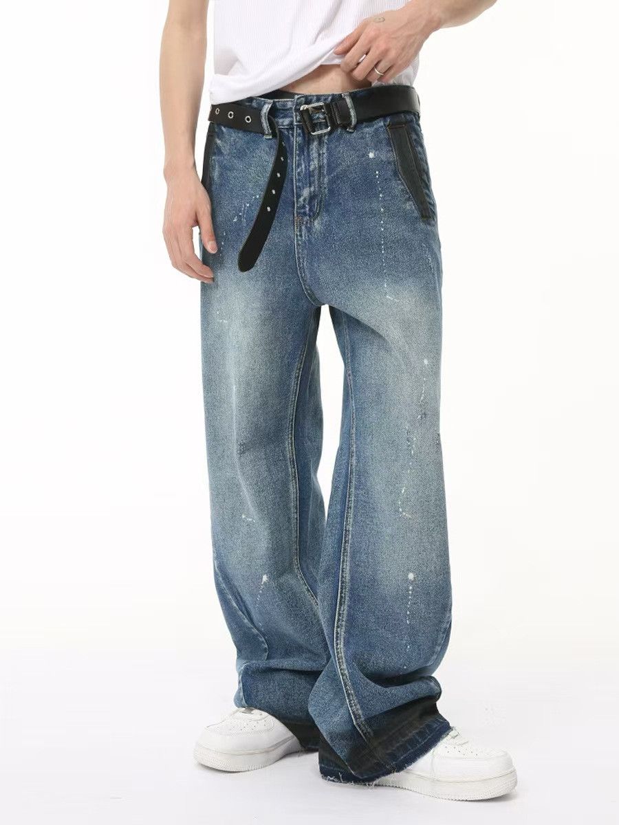 Japanese Brand × Jean Vintage washed and graffitied baggy jeans Size US 33 - 2 Thumbnail