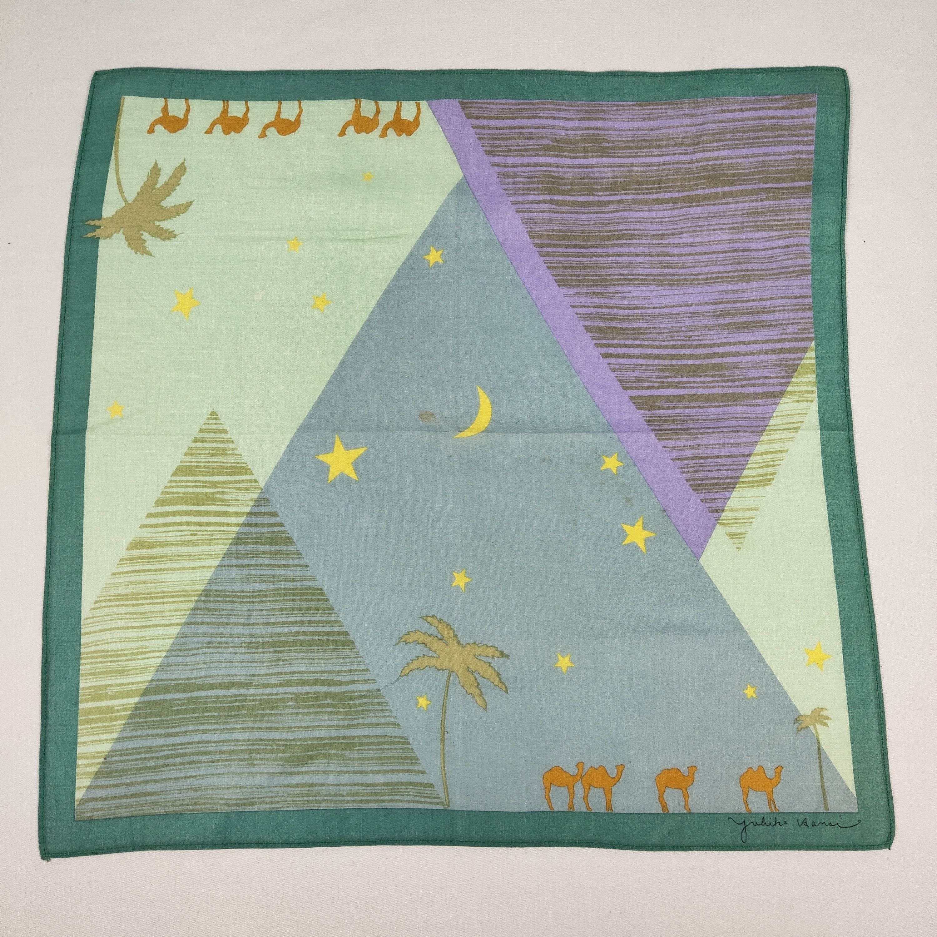 Vintage Yukiko Hanai Handkerchief / Neckerchief / Bandana FZ658 Size ONE SIZE - 3 Thumbnail