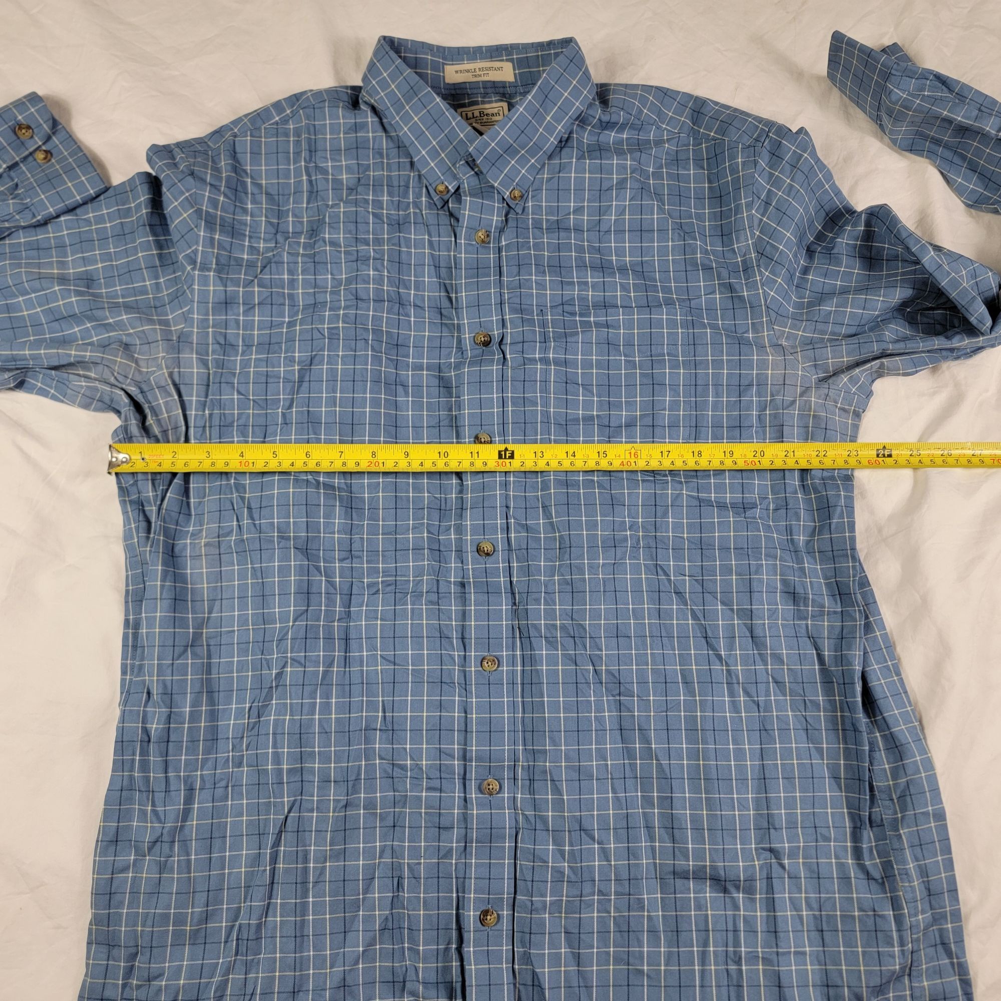 L.L. Bean LL Bean Mens XL Tall Blue Plaid Button Down Long Sleeve Shir Size US XL / EU 56 / 4 - 7 Thumbnail