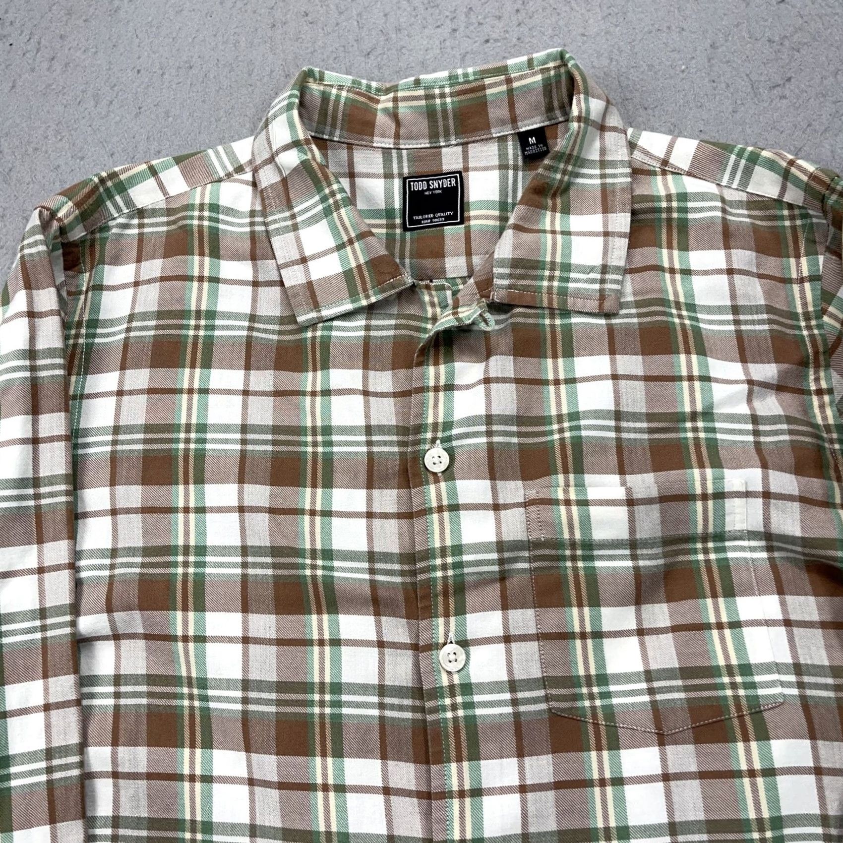 Todd Snyder Todd Snyder Shirt Mens M Green Plaid Cotton Flannel Button-Up Collared Pocket Casual NYC Size US M / EU 48-50 / 2 - 2 Thumbnail