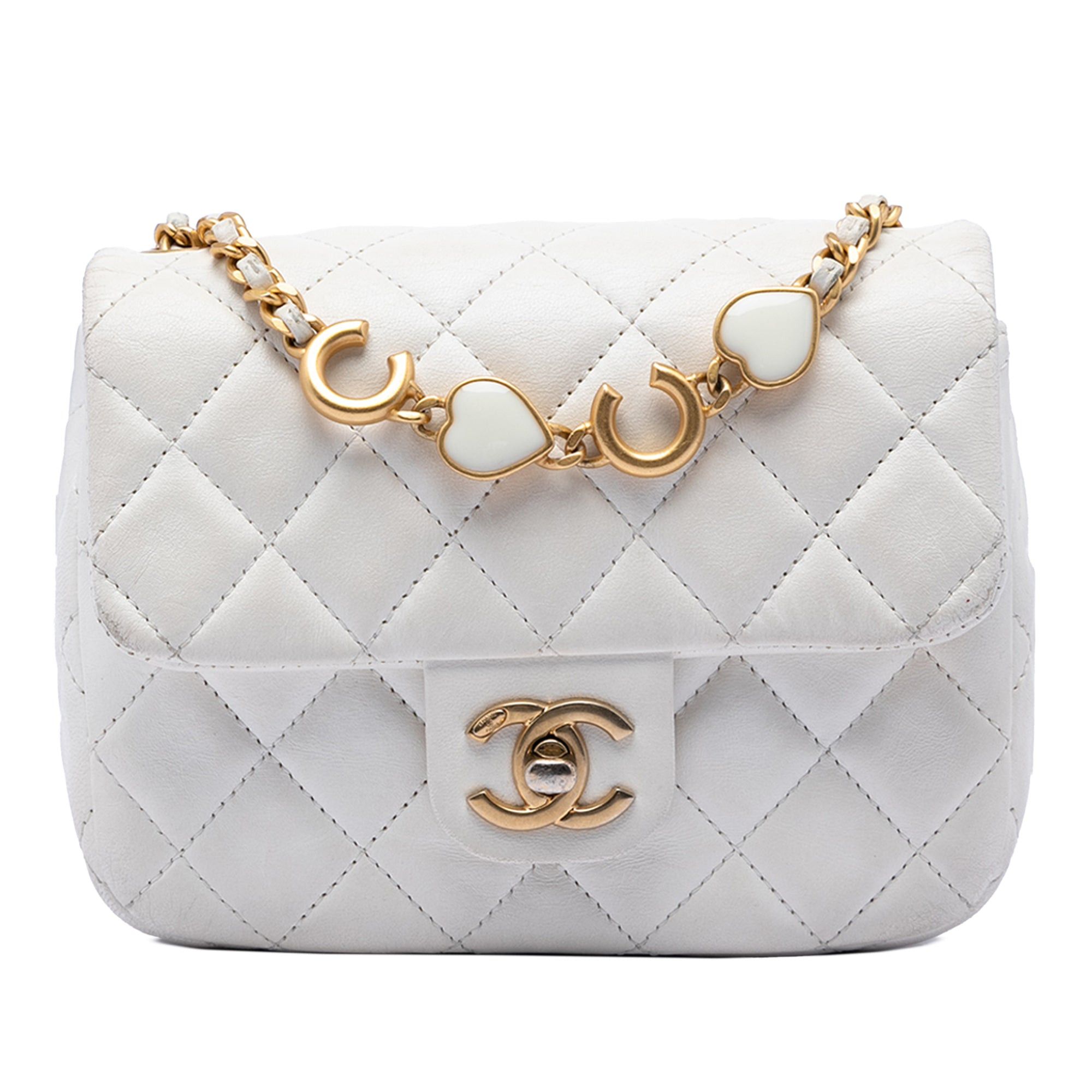 Chanel Mini Square Classic Lambskin Enamel Coco Hearts Single Flap Size ONE SIZE - 1 Thumbnail