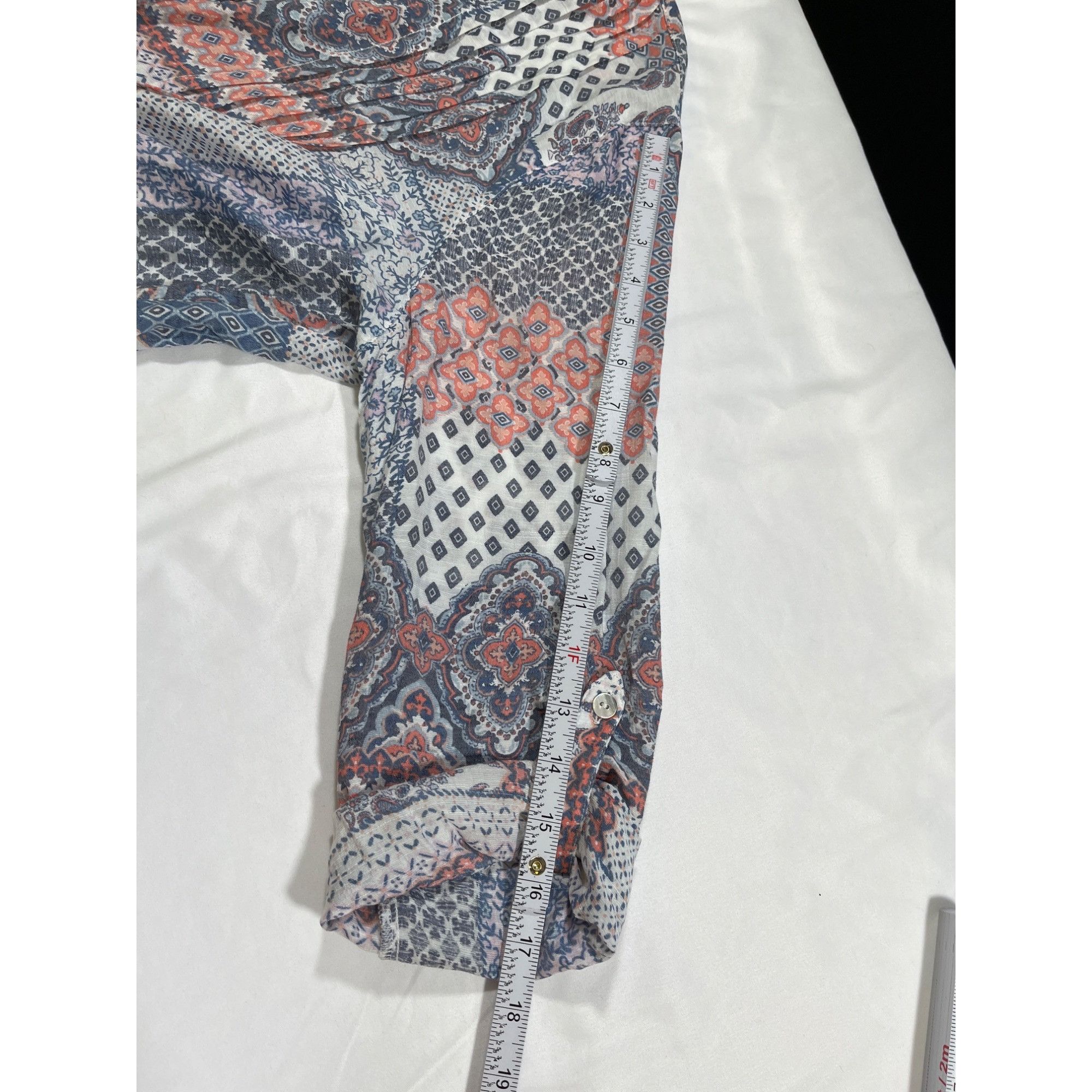 Designer Ruby RD SKU 7730 Womens Boho Chic Patchwork Print Top Blouse Size L / US 10 / IT 46 - 7 Thumbnail