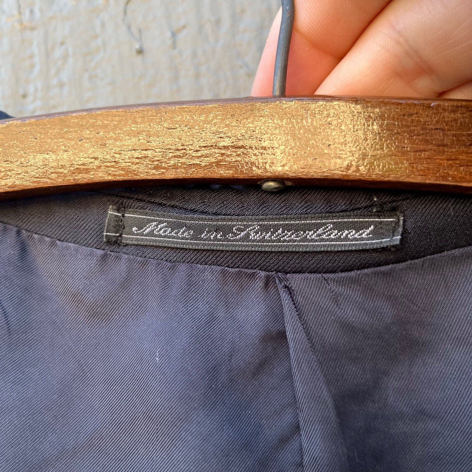 Ermenegildo Zegna Ermenegildo Zegna 3 Button Off Black Wool Blazer Size 44R - 9 Thumbnail