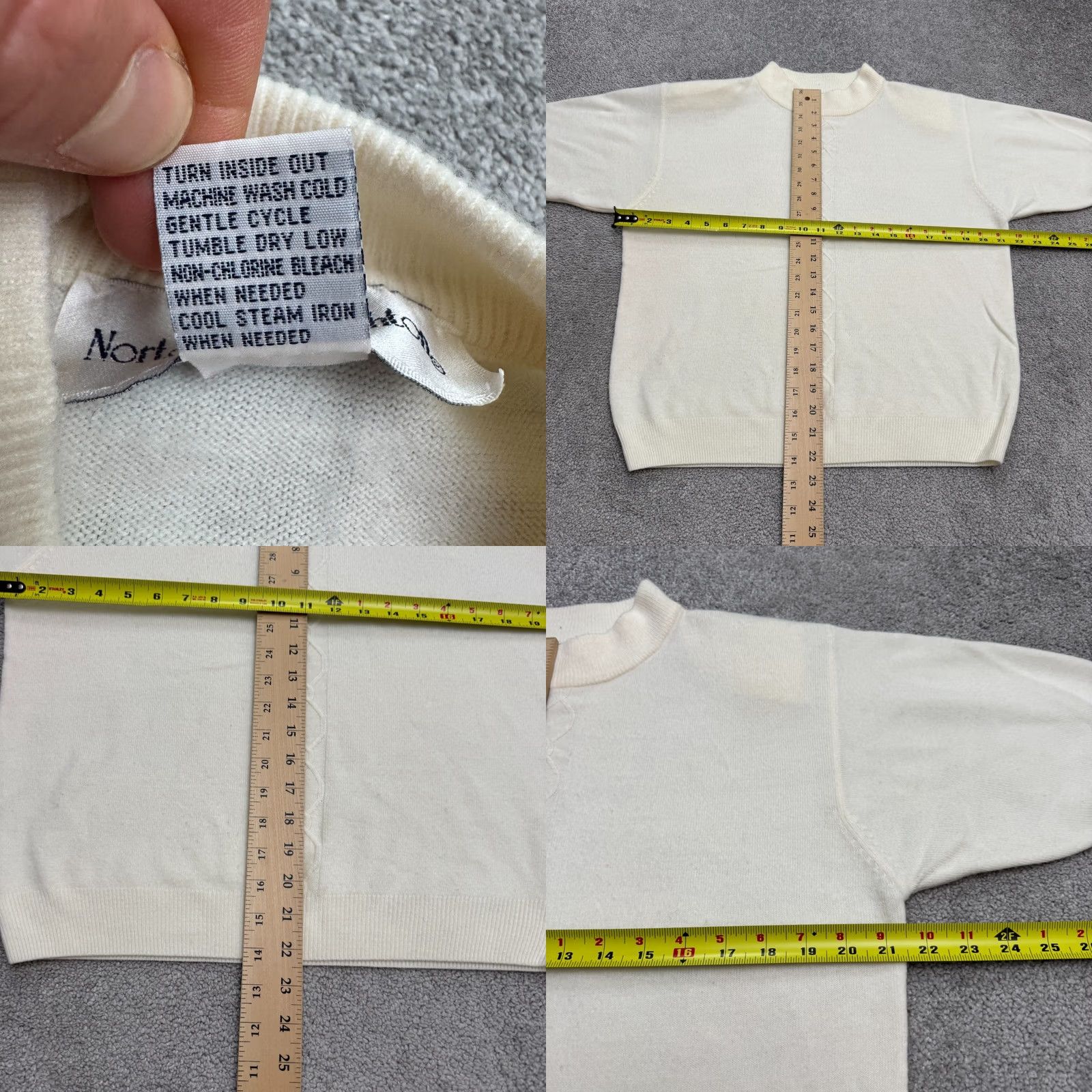 Vintage VINTAGE Norton McNaughton Padded Shoulders Sweater Womens L Cream Knit Size L / US 10 / IT 46 - 8 Thumbnail