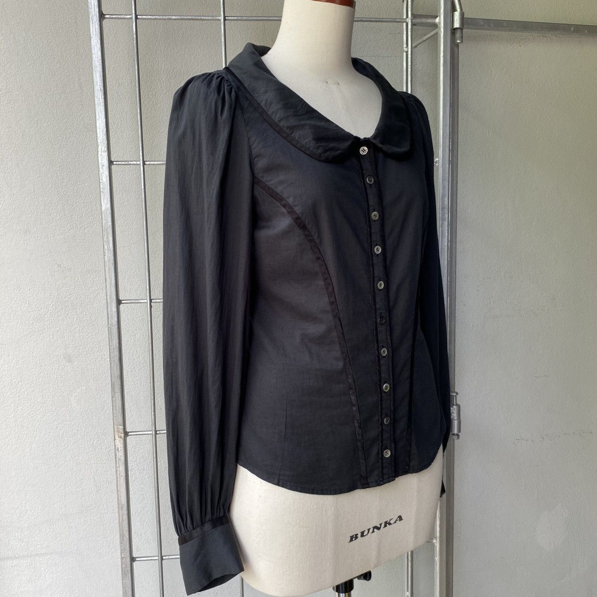 Tsumori Chisato Tsumori Chisato Black Long Sleeve Blouse Peter Pan Collar Size XS / US 0-2 / IT 36-38 - 11 Thumbnail