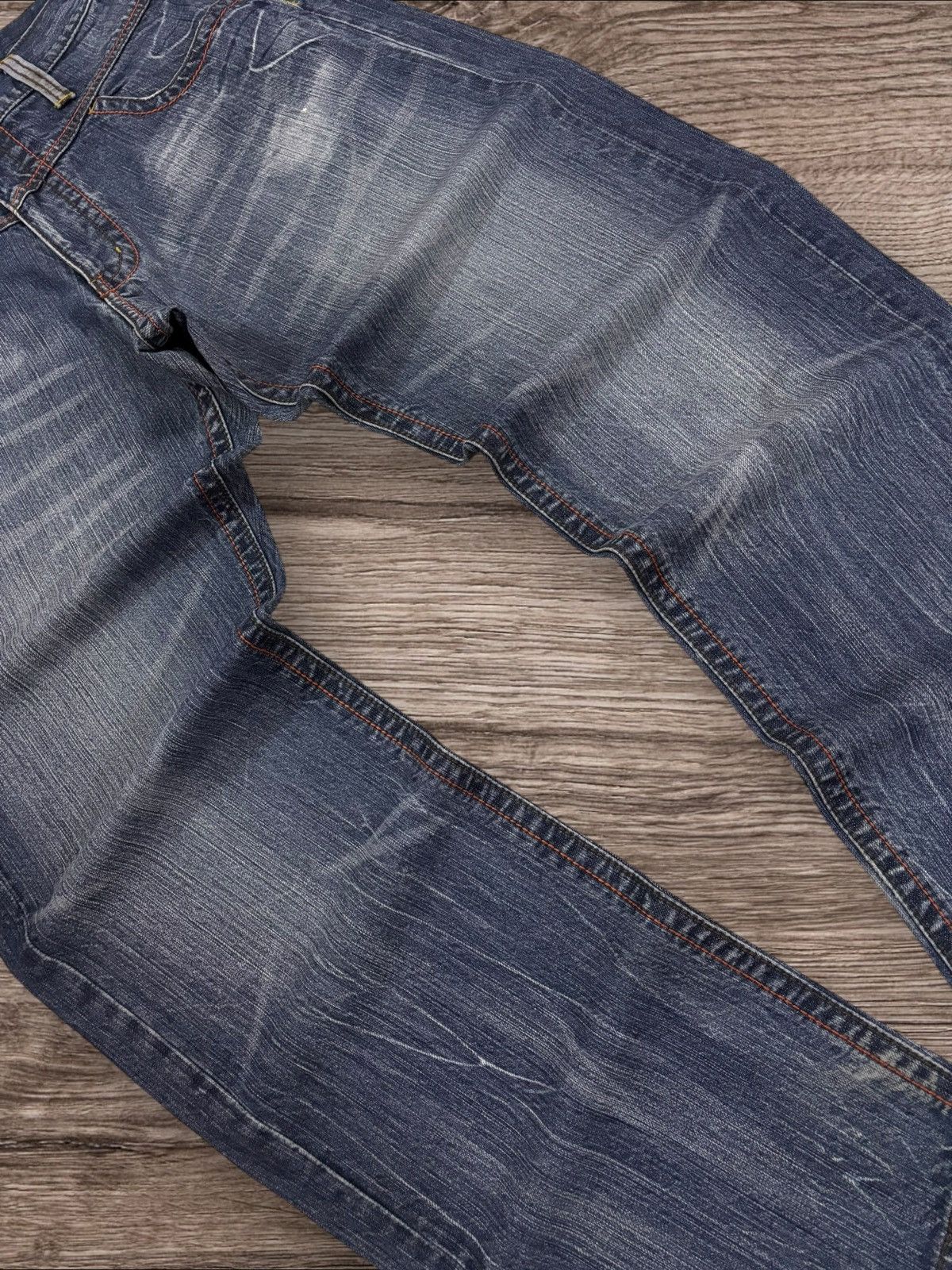 Edition Japan Y2K Japan Heavy Whisker Baggy Loose Jeans Size US 33 - 3 Thumbnail