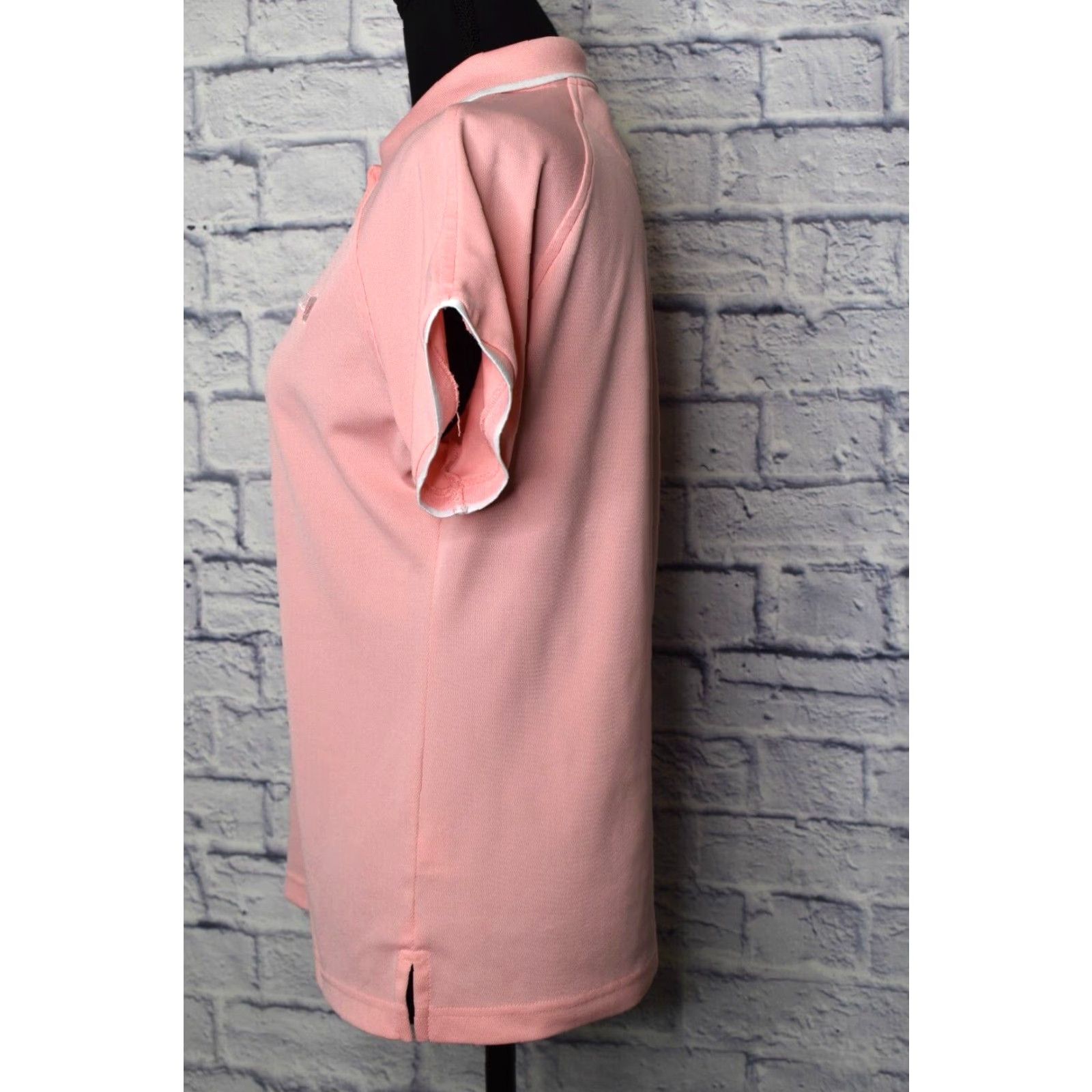 Vintage Kate Lord Polo Shirt Tennis Short Sleeve Womens Small Pink Cap Sleeve Collared Regular 100% Polyester Activewear Size S / US 4 / IT 40 - 2 Thumbnail