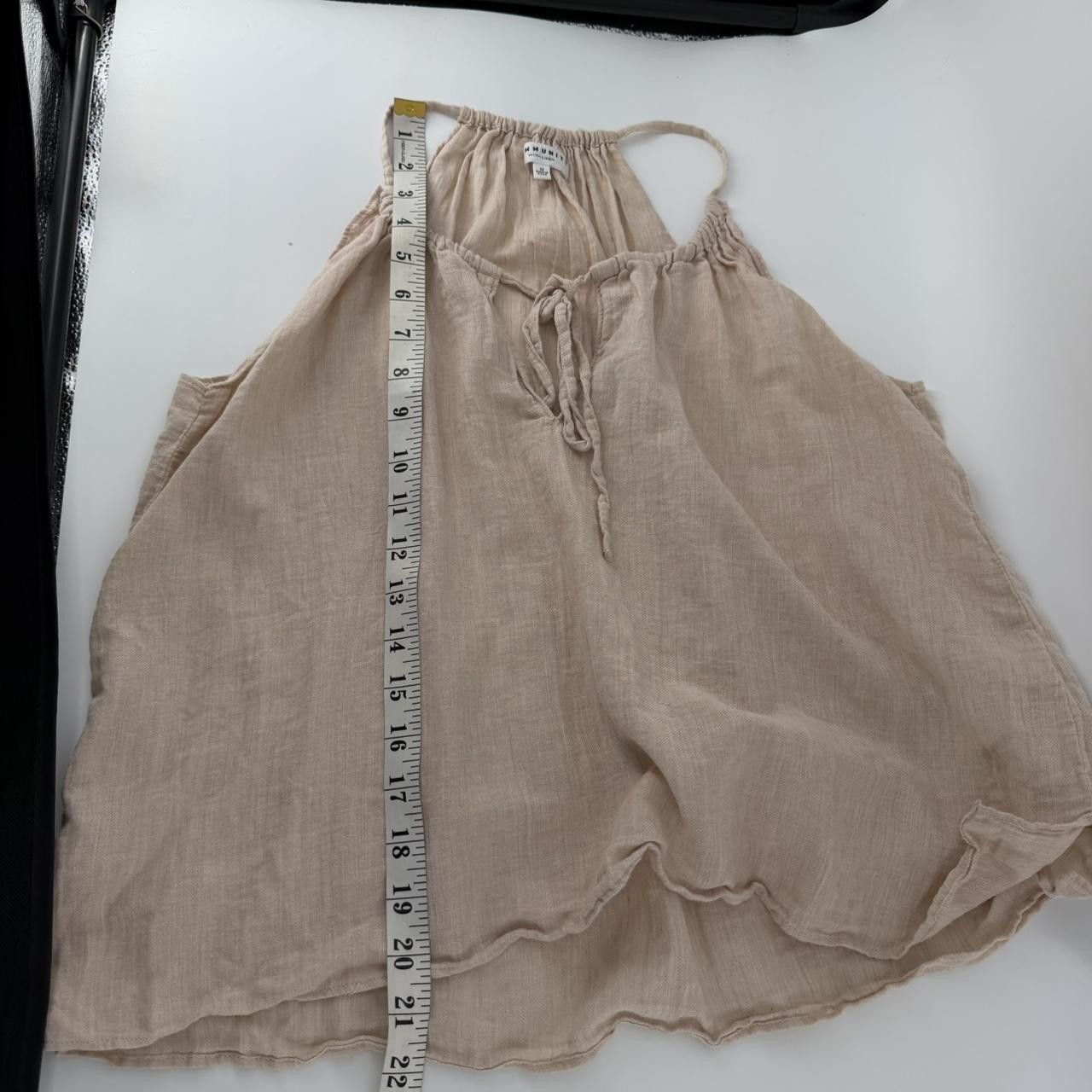 Aritzia Aritzia Community Beige Cotton Linen Halter Tie Neck Boho M Size M / US 6-8 / IT 42-44 - 4 Thumbnail