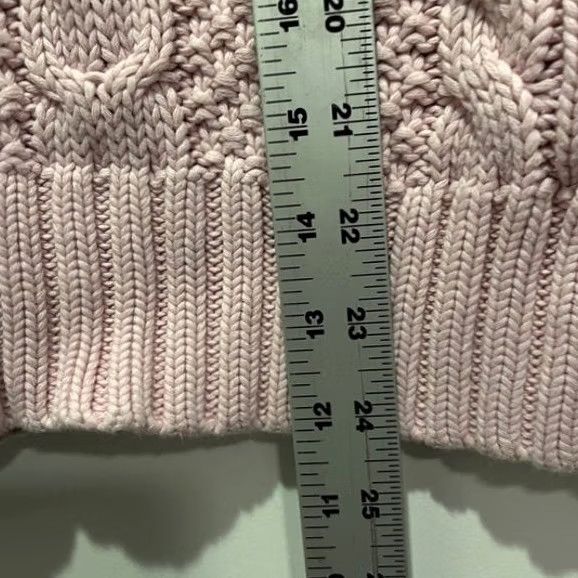 Vintage Leo & Nicole Sweater Womens L Pink Cable Knit Mock Neck Button Pullover Size L / US 10 / IT 46 - 5 Thumbnail