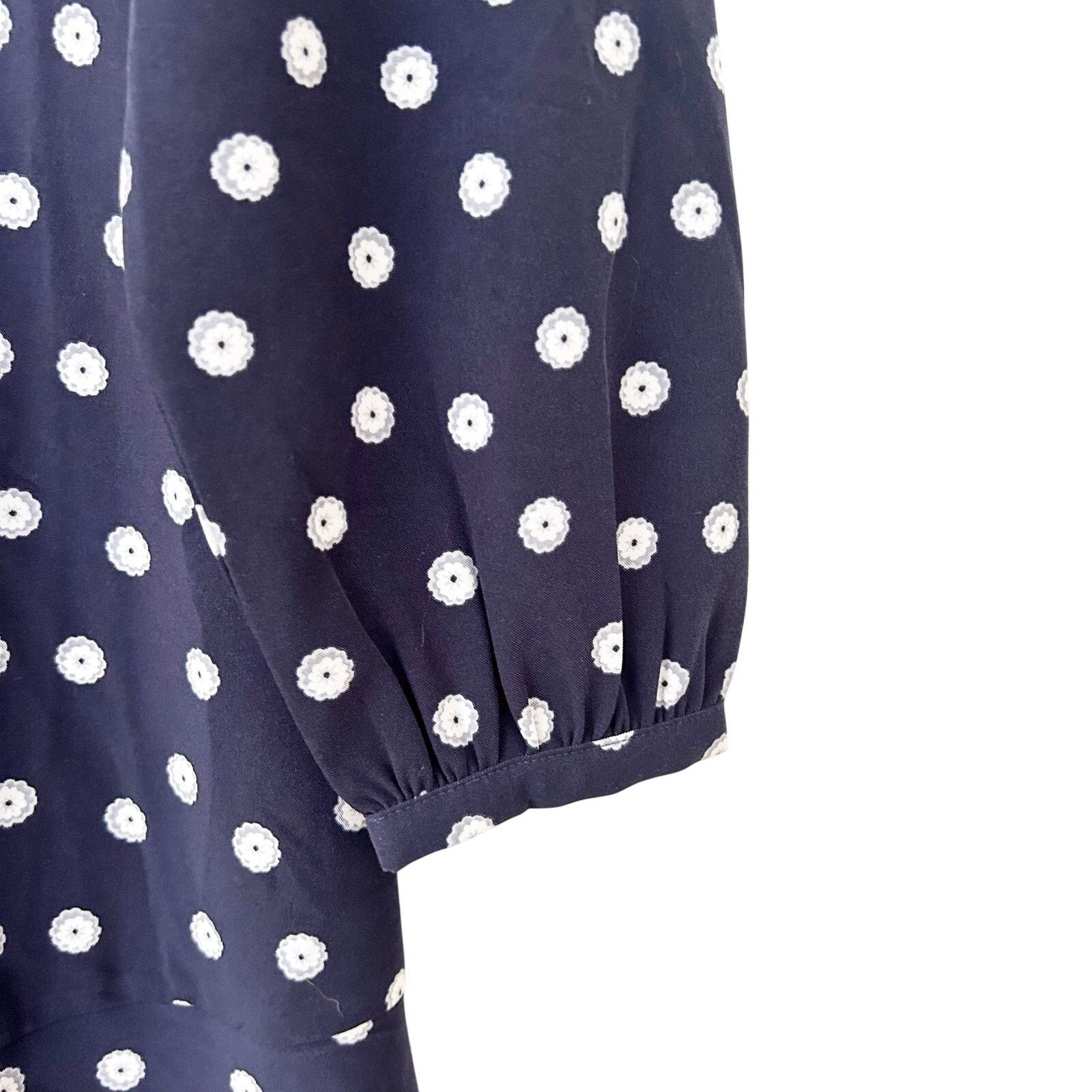 Loft Loft Navy Blue White Polka Dot Long Sleeve Dress Sz 6 Size M / US 6-8 / IT 42-44 - 5 Thumbnail