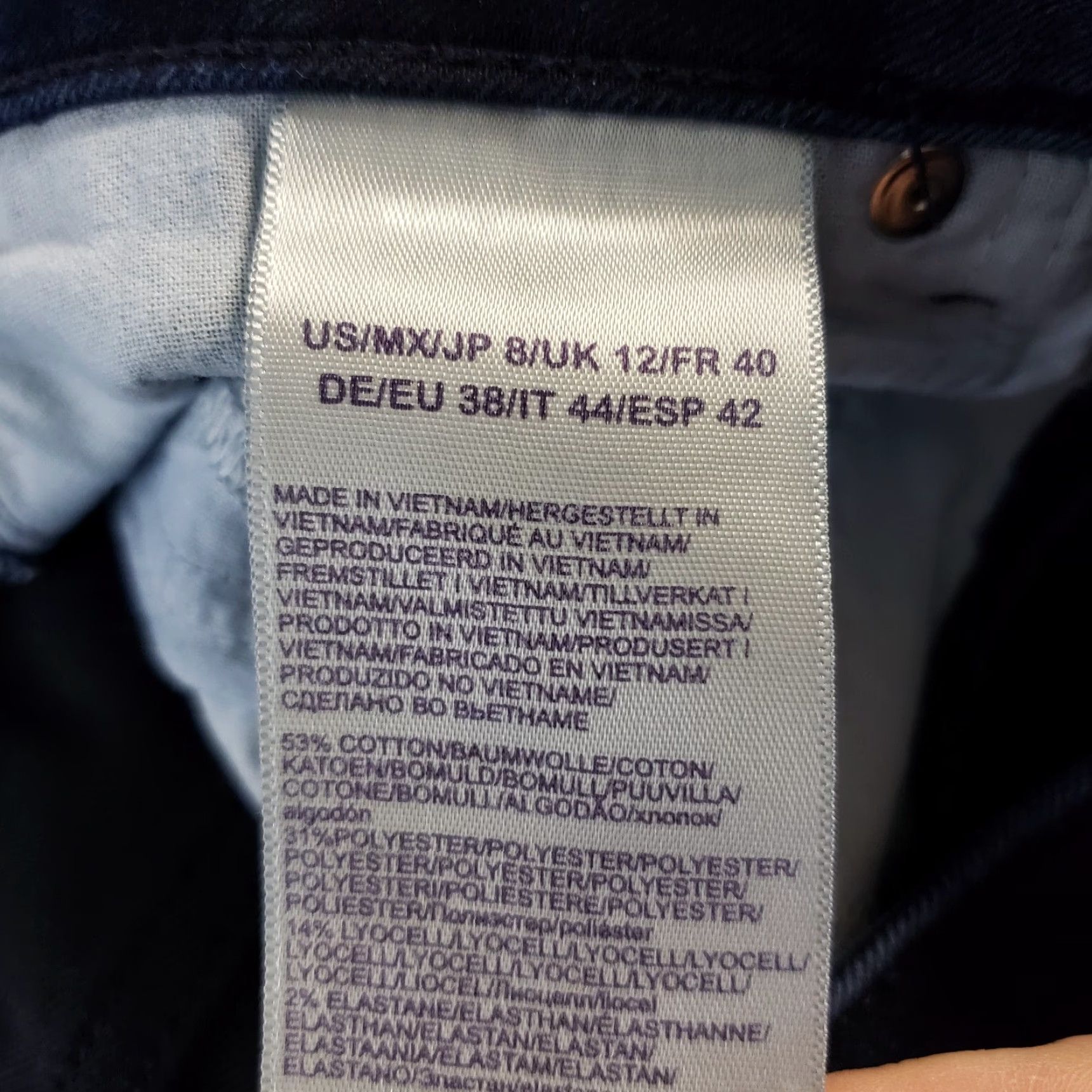NYDJ NYDJ Womens Straight Jeans Sz 8 Blue Dark Wash Mid Rise Vintage No 30.5in Inseam Womens Jeans Size 30" / US 8 / IT 44 - 7 Thumbnail