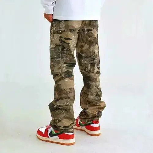 Designer Unisex Camouflage Baggy Cargo Pant Size US 35 - 2 Thumbnail