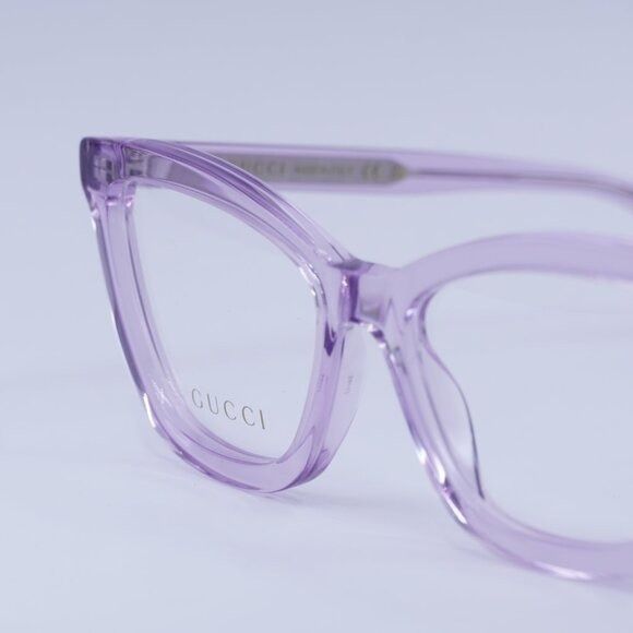 Gucci 🕶️ New Gucci GG1686O 008 Eyeglasses - Transparent Violet Size ONE SIZE - 8 Thumbnail