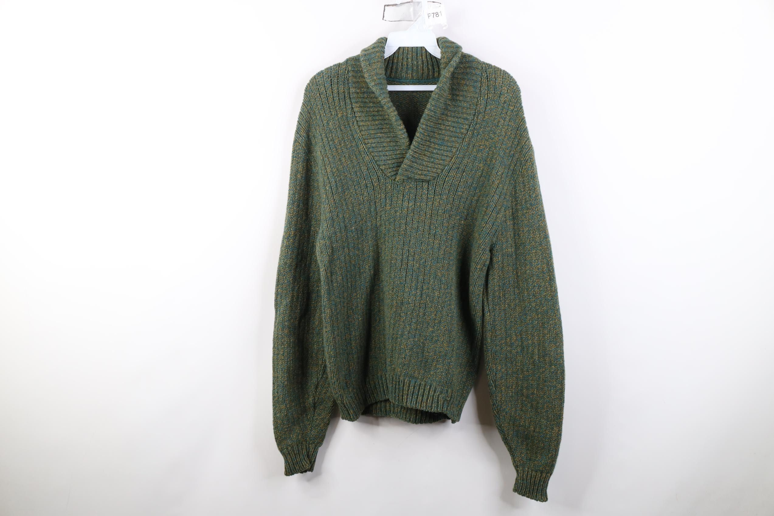 Vintage Vintage 50s 60s Streetwear Knit Shawl Sweater Flecked USA Size US S / EU 44-46 / 1 - 1 Thumbnail