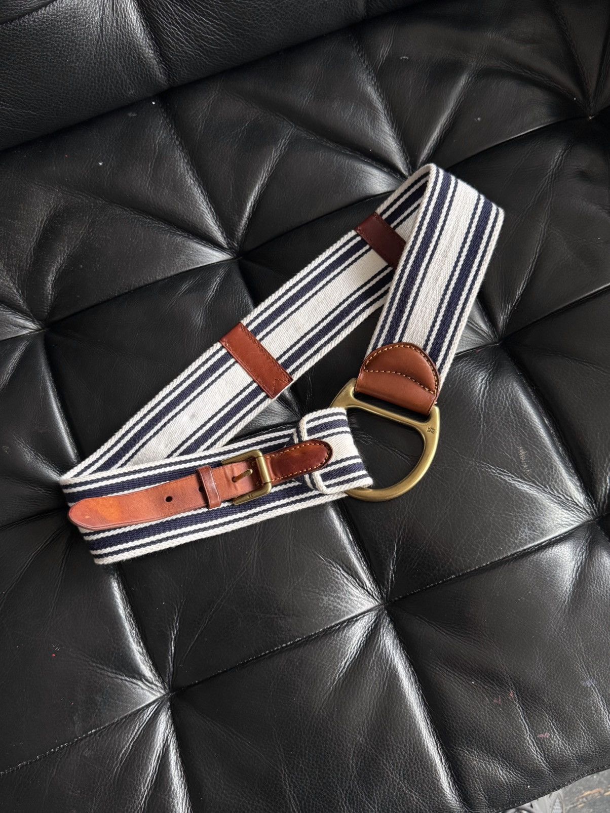 Ralph Lauren Ralph Lauren RL67 Striped Canvas D Ring Belt Nautical Vintag Size ONE SIZE - 2 Thumbnail