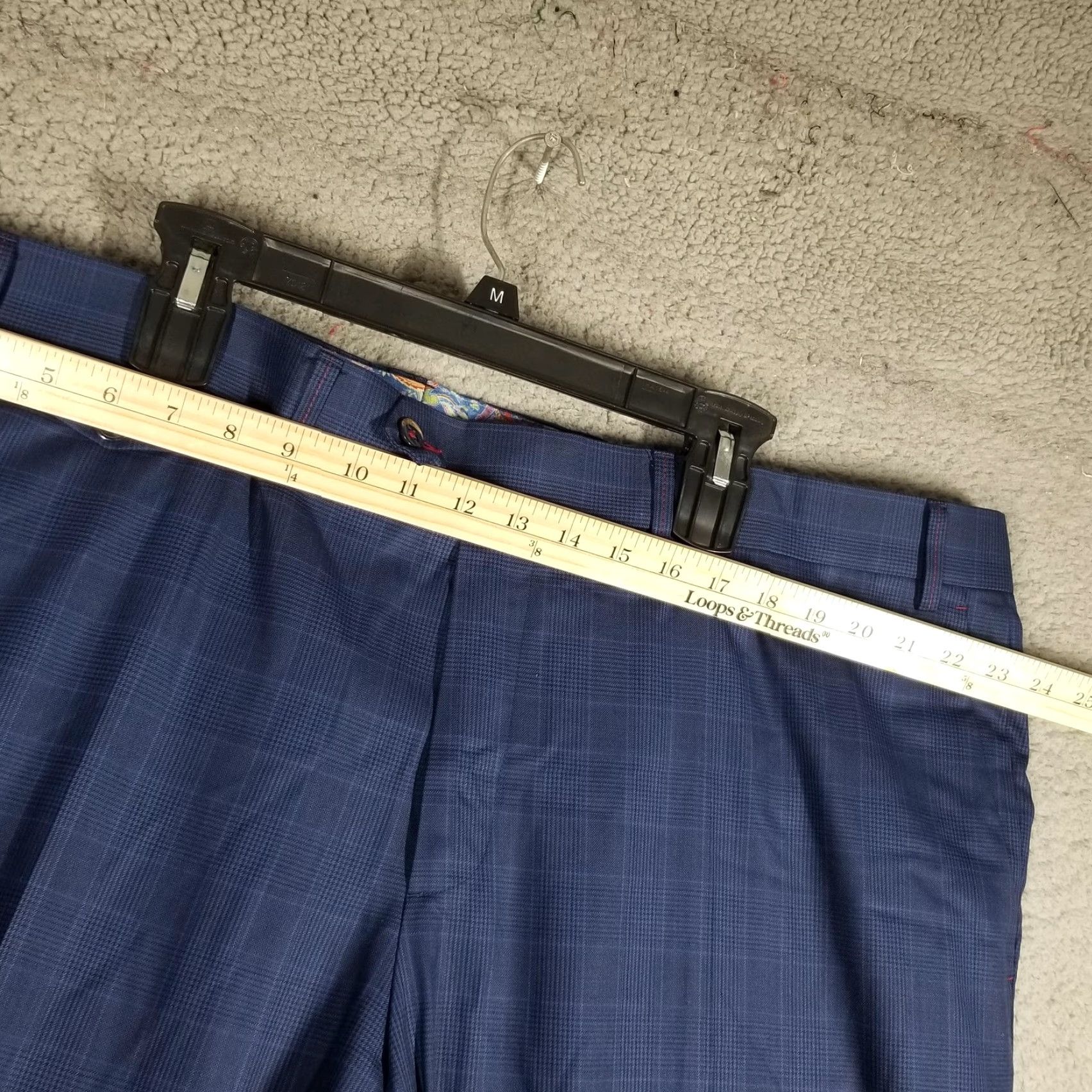 Robert Graham Robert Graham Dress Pants Mens 50 Blue Wool Check Cuffed Lined Straight Leg Dress Pants Mens Blue Wool Check Cuffed Lined Straight Leg 50 Size US 34 / EU 50 - 3 Thumbnail
