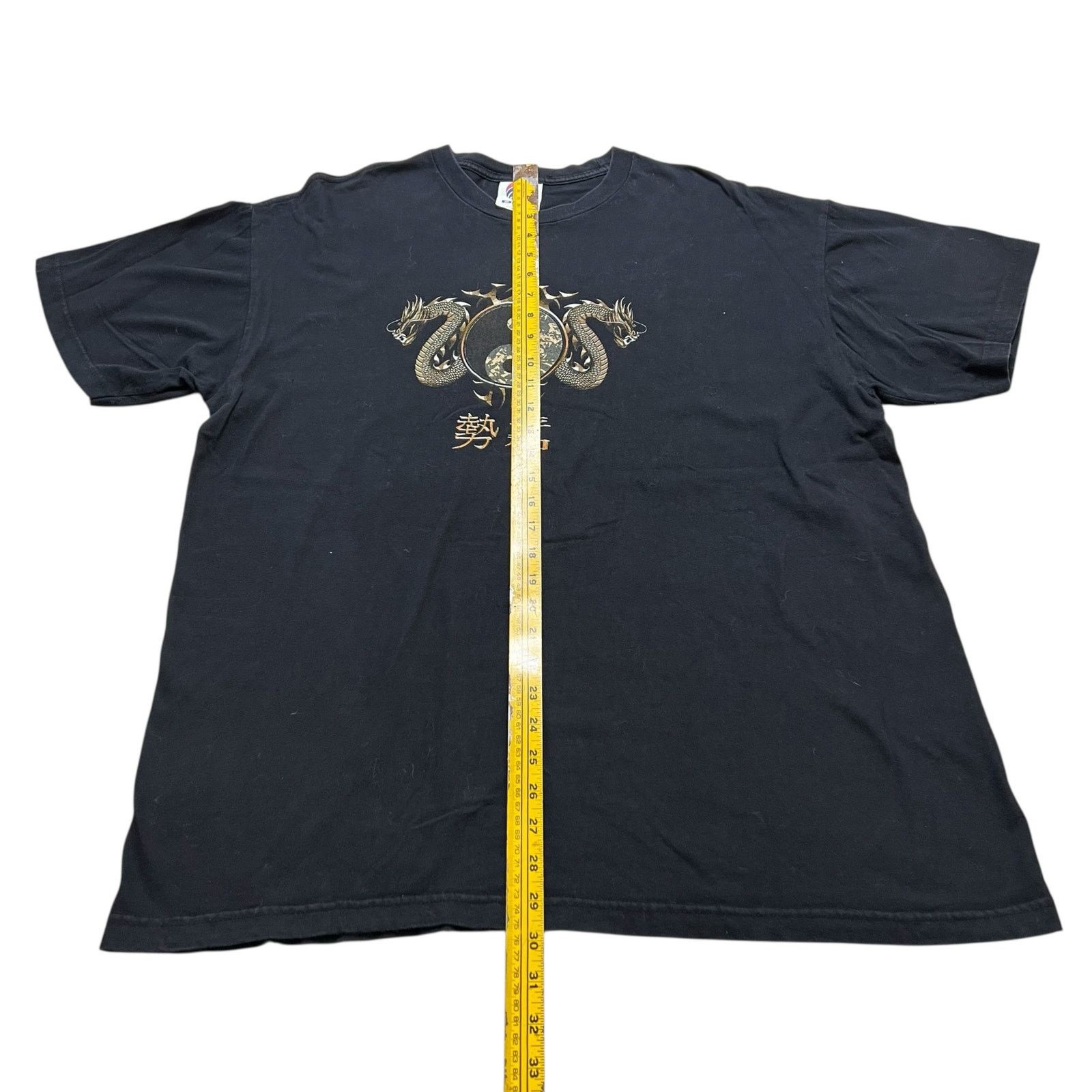 Vintage Vintage Dragon Yin Yang Graphic T-Shirt Black PCA Men’s XL Size US XL / EU 56 / 4 - 4 Thumbnail