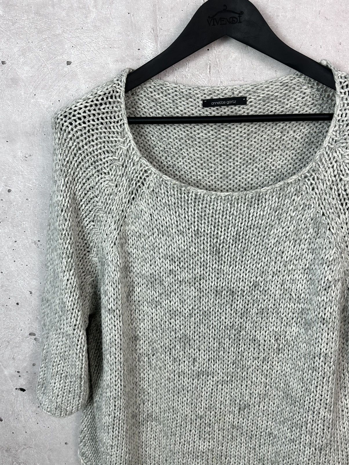 Annette Gortz Annette Gortz Large Knit Grey 3/4 Sleeves Relaxed Sweater Size XL / US 12-14 / IT 48-50 - 2 Thumbnail