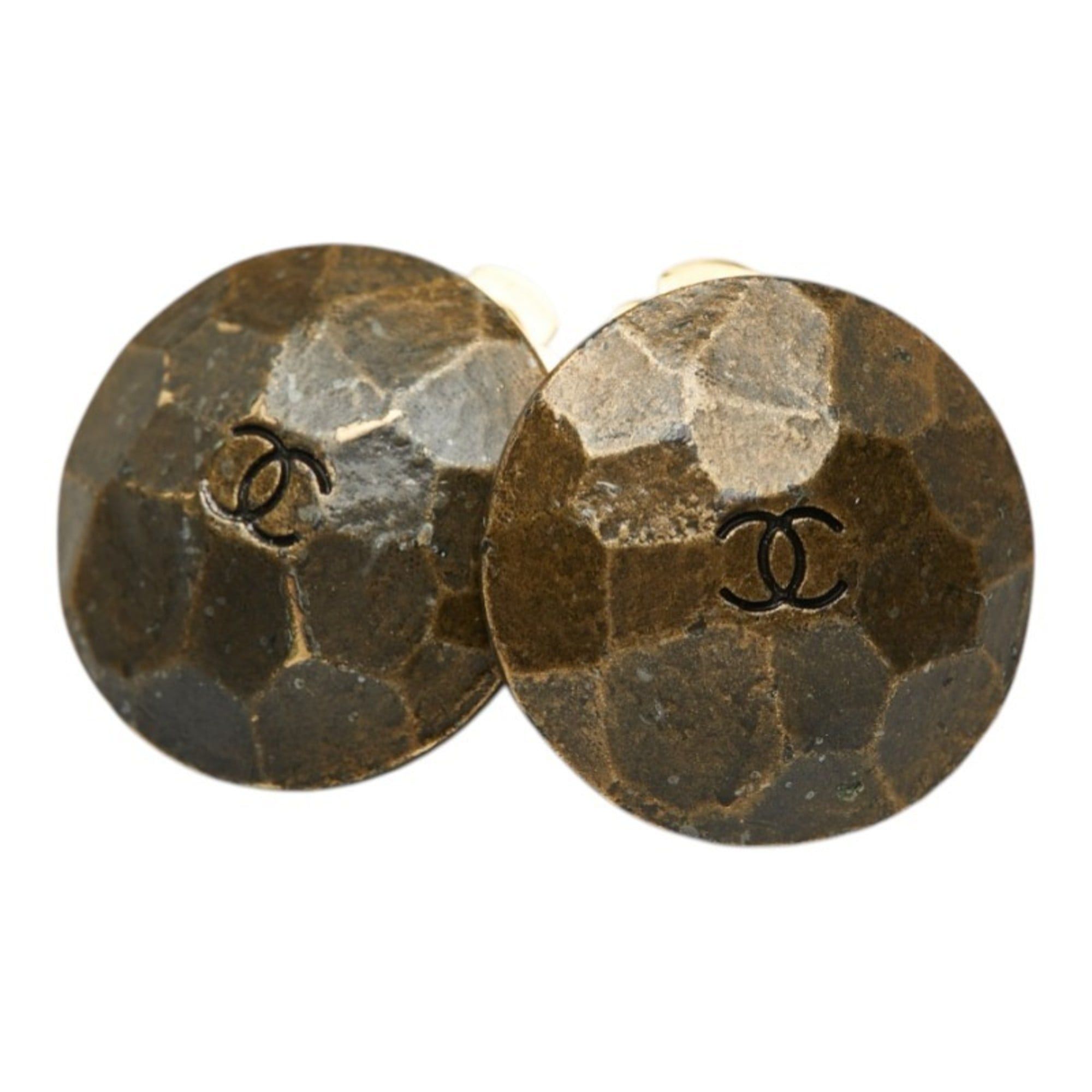 Chanel CHANEL Coco Mark Vintage Round Earrings, Gold Plated, Women's Size ONE SIZE - 1 Thumbnail