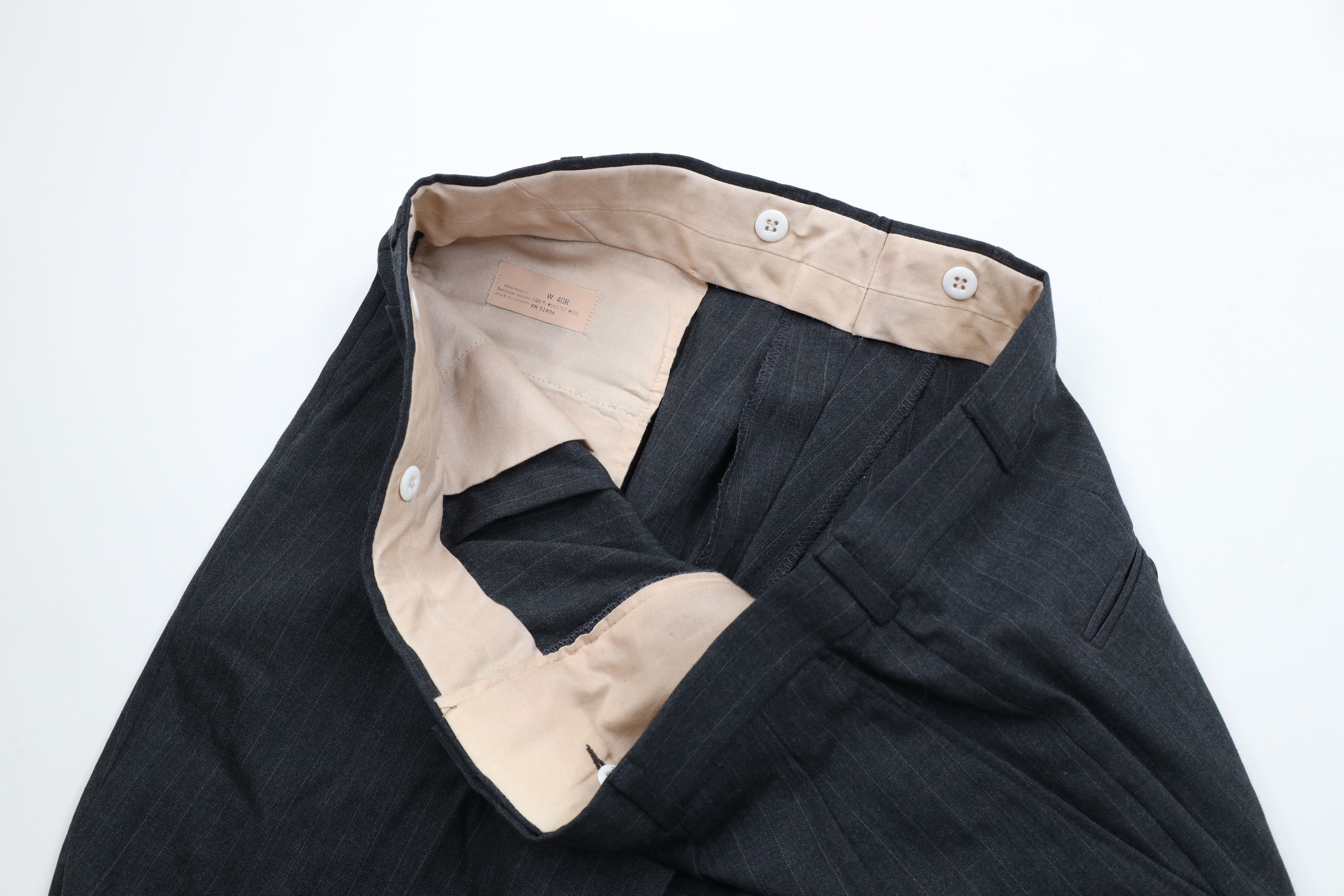 Vintage Vintage 90s Streetwear Wool Pinstriped Wide Leg Chino Pants Size US 40 / EU 56 - 7 Thumbnail