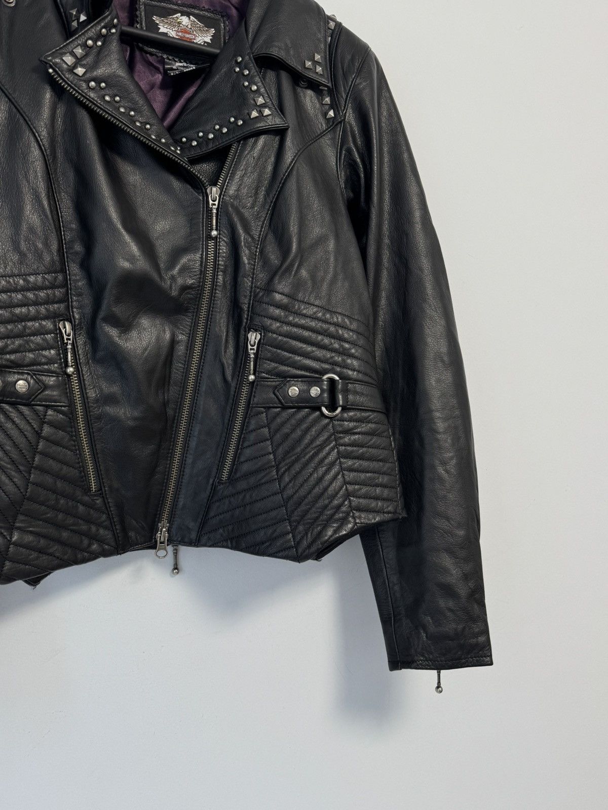 Harley Davidson Harley Davidson Vintage 90’S Leather Jacket Women’s Moto Size S / US 4 / IT 40 - 3 Thumbnail