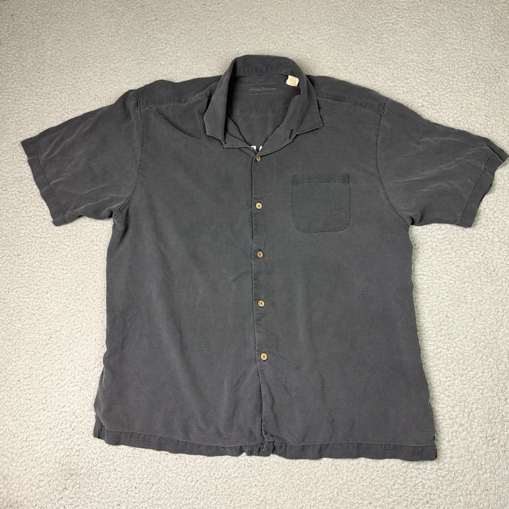 Tommy Bahama Tommy Bahama Shirt Mens XL Black Silk Short Sleeve Button-Up Embroidered Grand Marlin Rum Hawaiian Tropical Size US XL / EU 56 / 4 - 4 Thumbnail