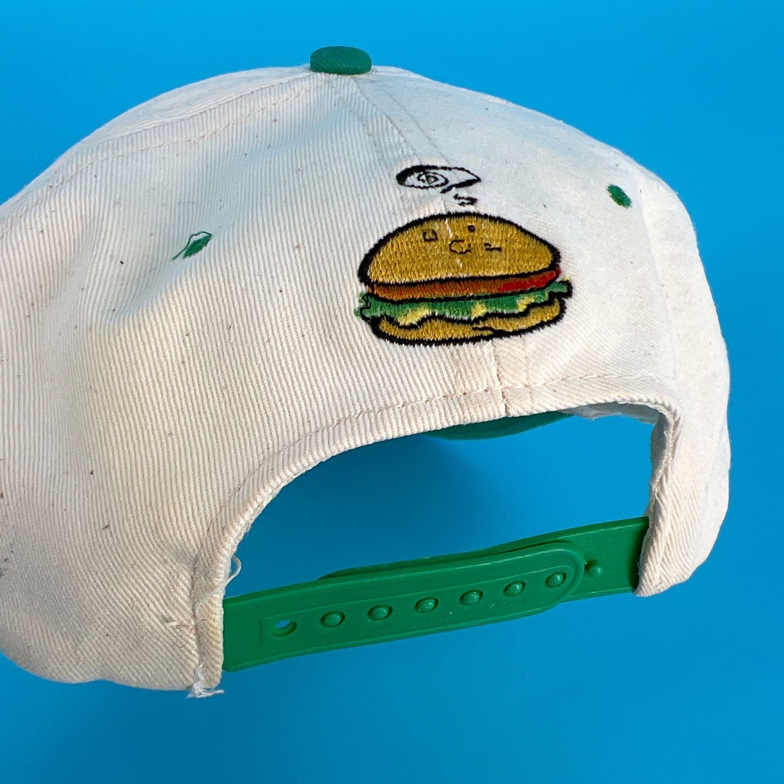 Vintage 90s Popeye Wimpy hamburger two tone hat 1990s vintage Size ONE SIZE - 3 Thumbnail
