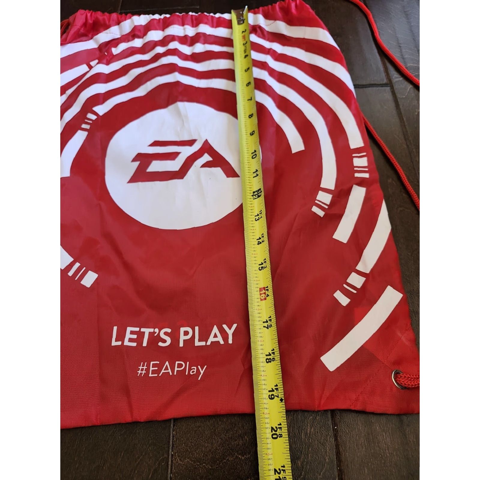 Vintage EA Sports Let's Play Red Drawstring Backpack Bag Size ONE SIZE - 4 Thumbnail