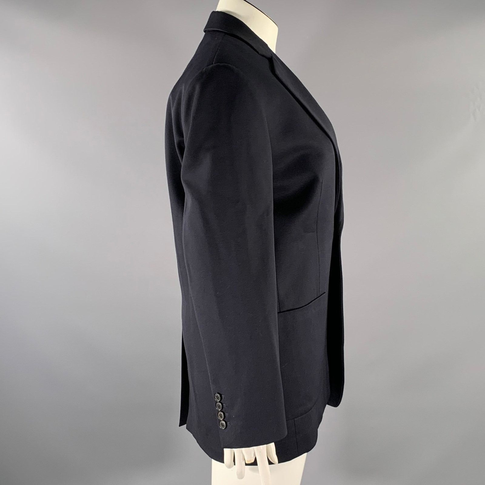 Nili Lotan NILI LOTAN Size L Navy Wool Notch Lapel Jacket Size L / US 10 / IT 46 - 2 Thumbnail
