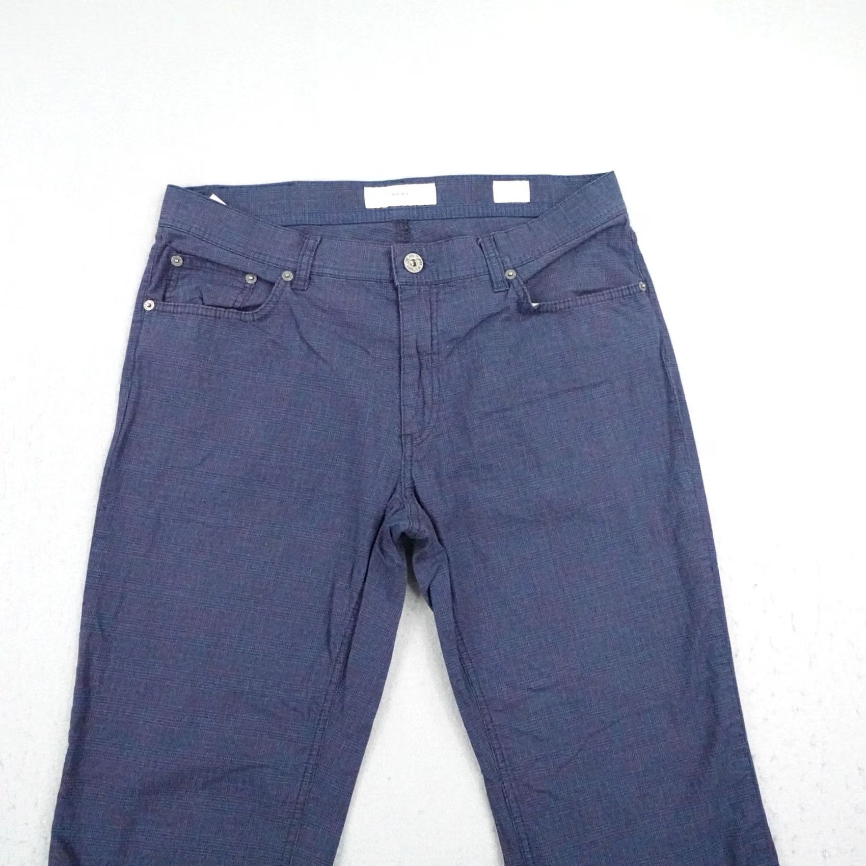 BRAX BRAX Pants Mens Blue Plaid Cooper Fancy Chino Regular Straight 34x32 Size US 34 / EU 50 - 2 Thumbnail