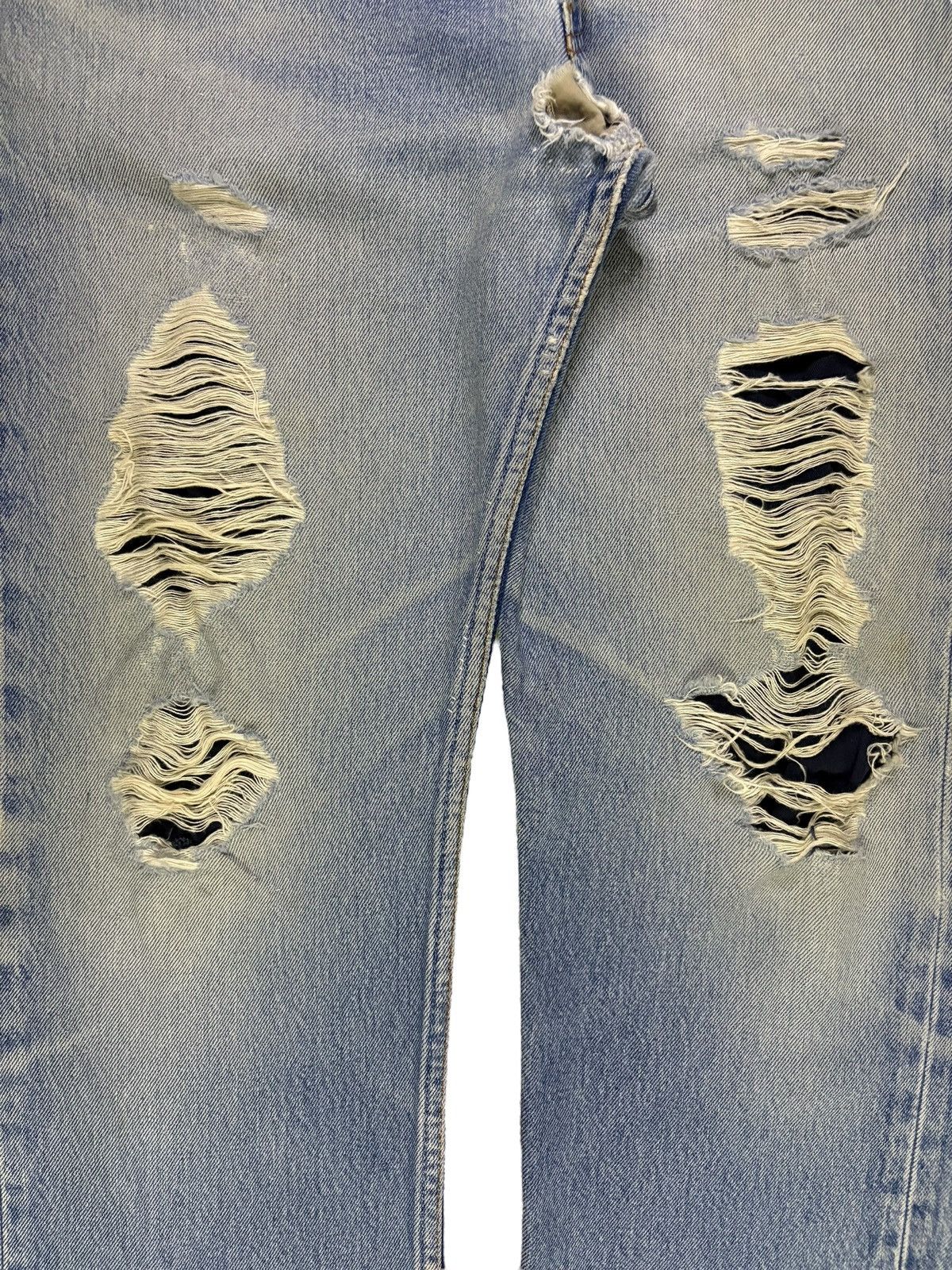 LVC × Levi's × Levi's Vintage Clothing Vintage 90s Levis 501 Mud Wash Distressed Patches Loose Jean Size US 33 - 5 Thumbnail