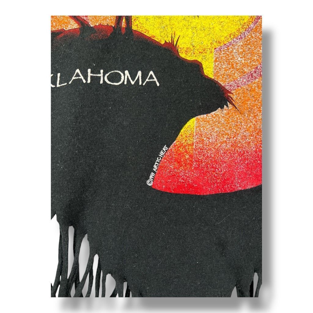 Fruit Of The Loom Vintage Fruit Of The Loom 90s Oklahoma Western Fringe T-Shir Size M / US 6-8 / IT 42-44 - 5 Thumbnail