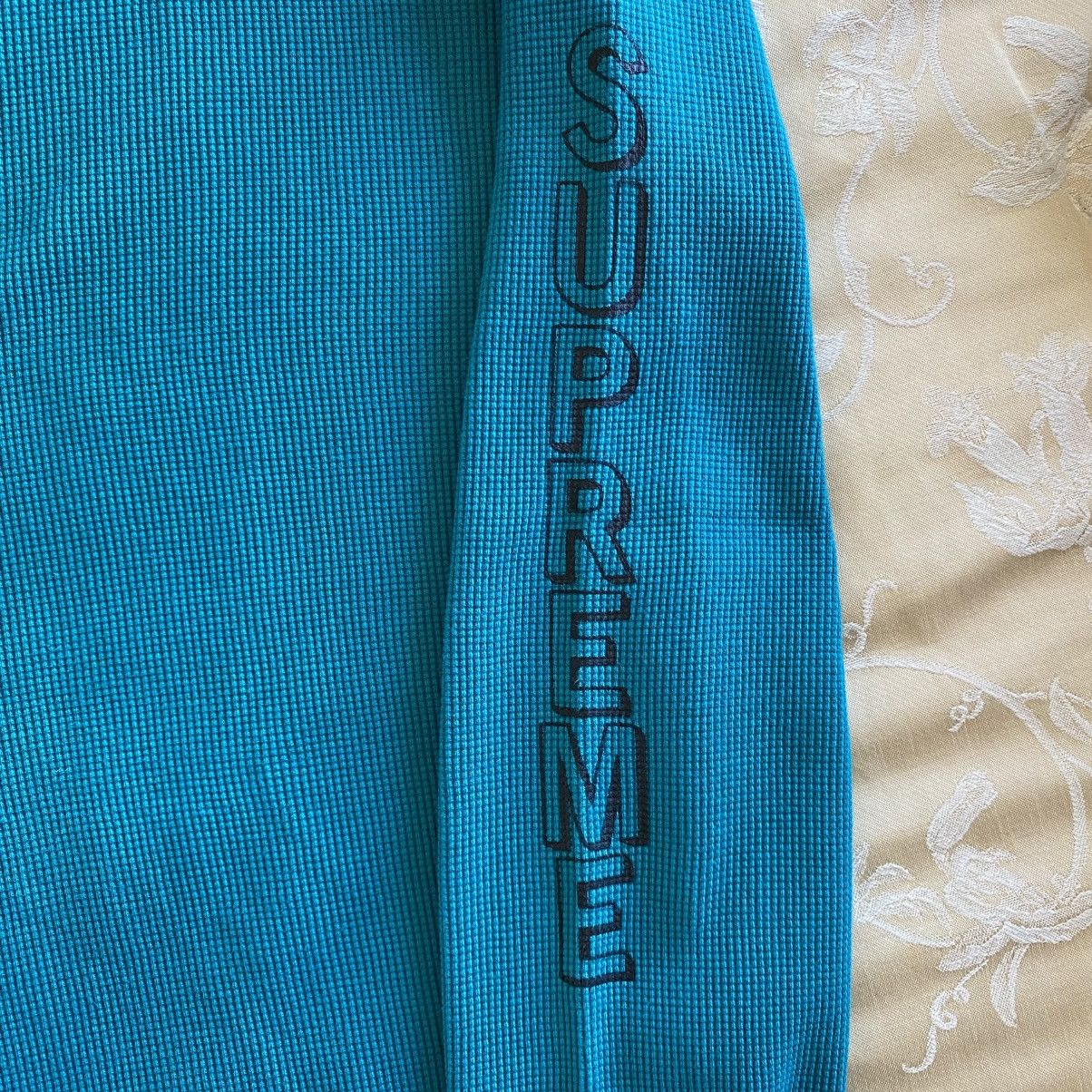 Supreme Supreme T-Shirt Sleeve Logo Longsleeve Top Turquoise 2016 Size US XL / EU 56 / 4 - 5 Thumbnail