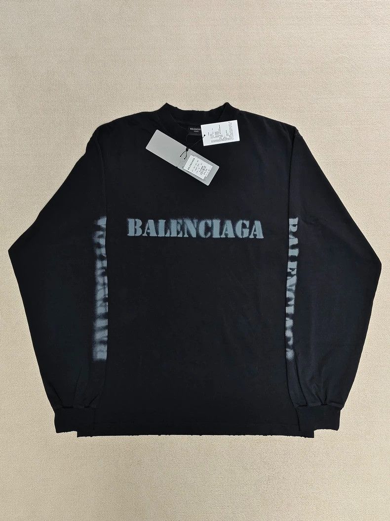 Balenciaga Balenciaga 24ss ink-jet logo font blurred long-sleeve sweat Size US XS / EU 42 / 0 - 1 Thumbnail