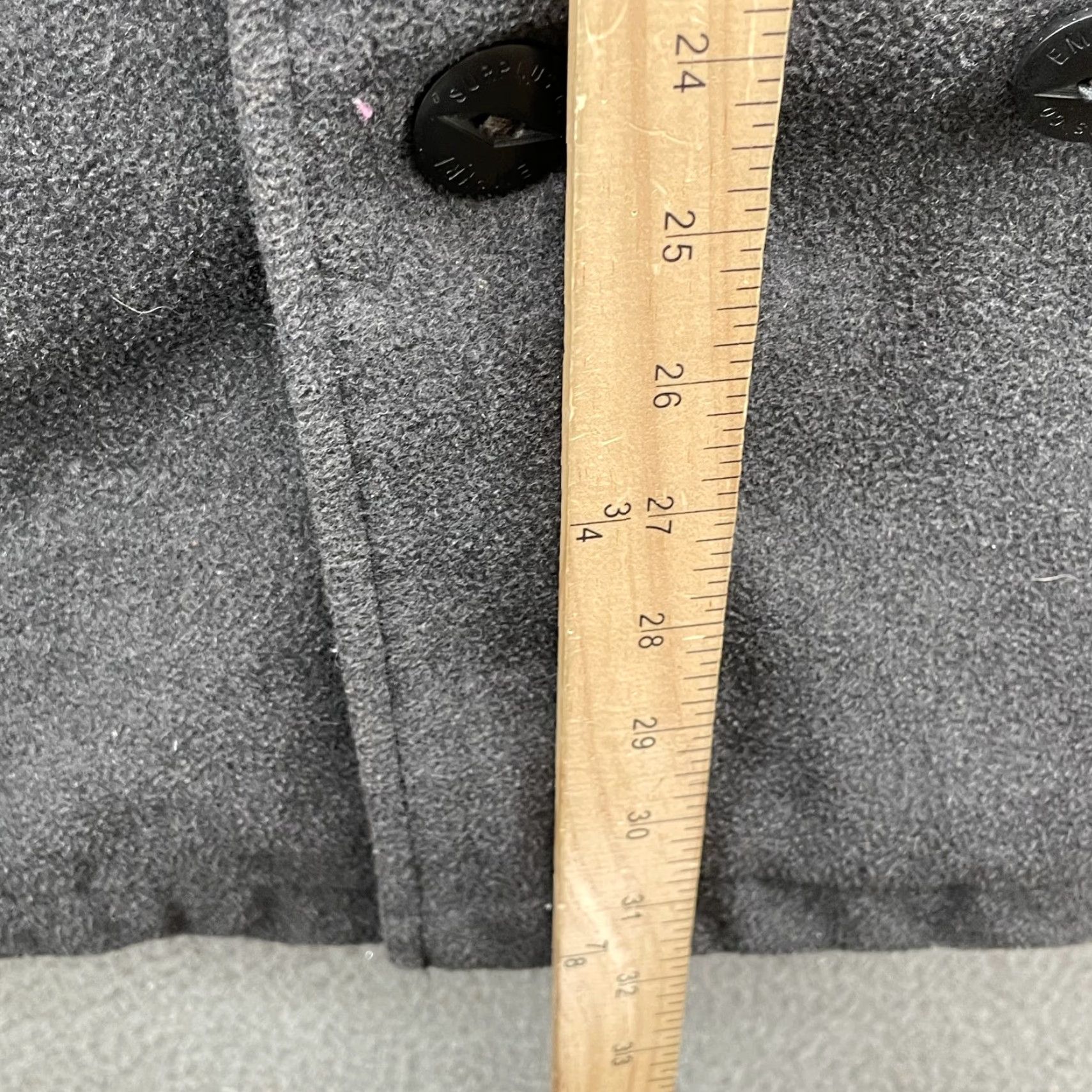 Empyre Empyre Wool Blend Pea Coat Mens Med Double Breasted Academia Classic Utility Jacket/Coat | Gray | 90s, City, Workwear Theme | Regular Fit Size US M / EU 48-50 / 2 - 6 Thumbnail