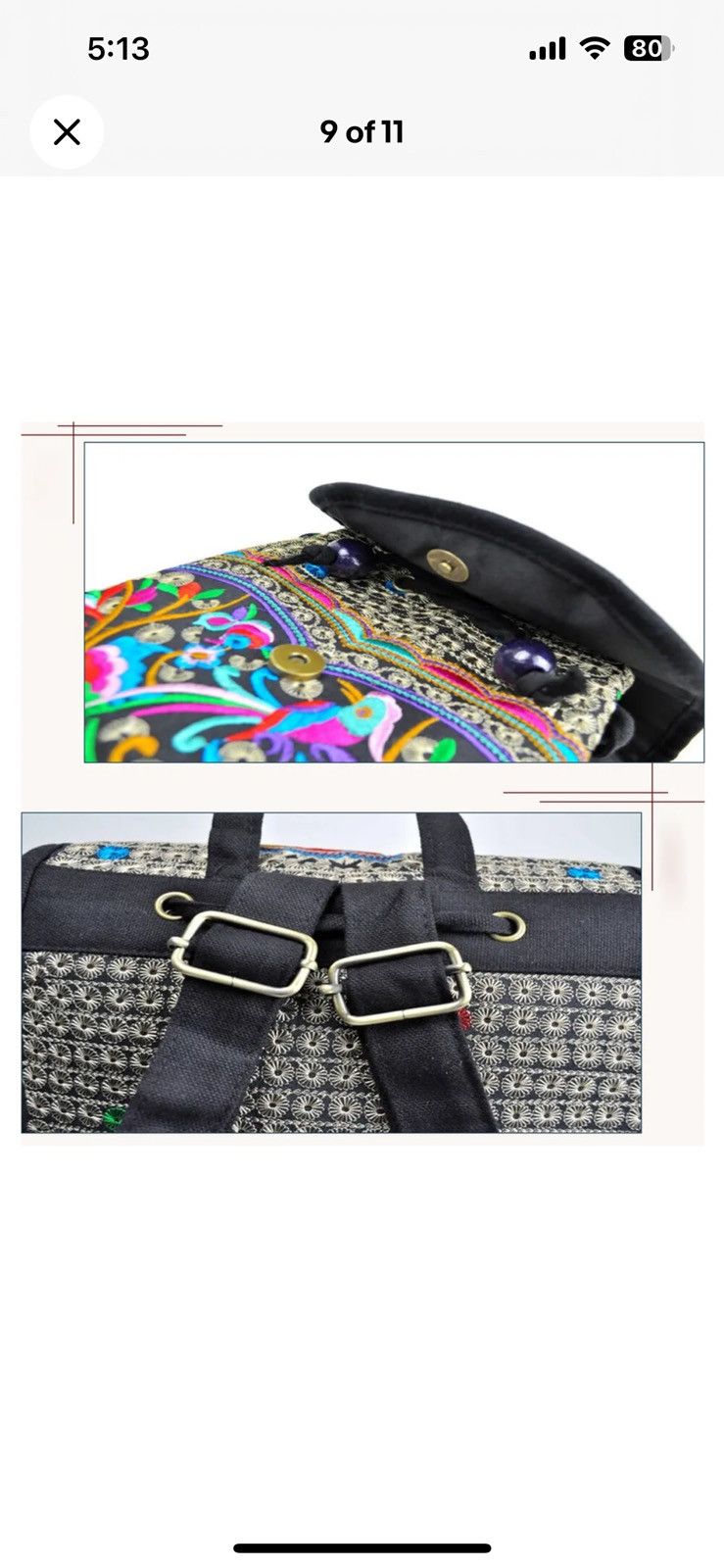 Other Women's Handmade Mini Backpack Purse – Adjustable Travel Bag Size ONE SIZE - 10 Thumbnail