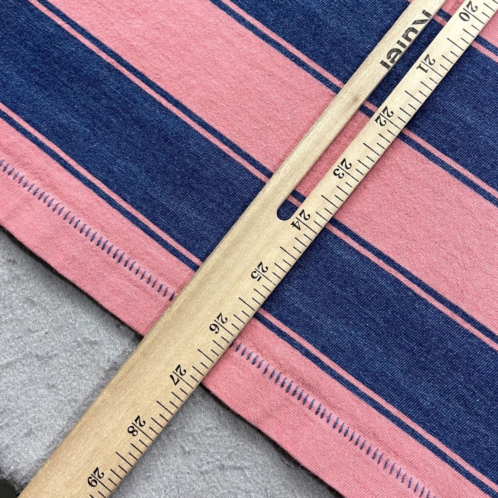 Wallace & Barnes Wallace and Barnes Shirt Mens Medium Pink Blue Indigo Dye Pocket Tee Striped Size US M / EU 48-50 / 2 - 8 Thumbnail