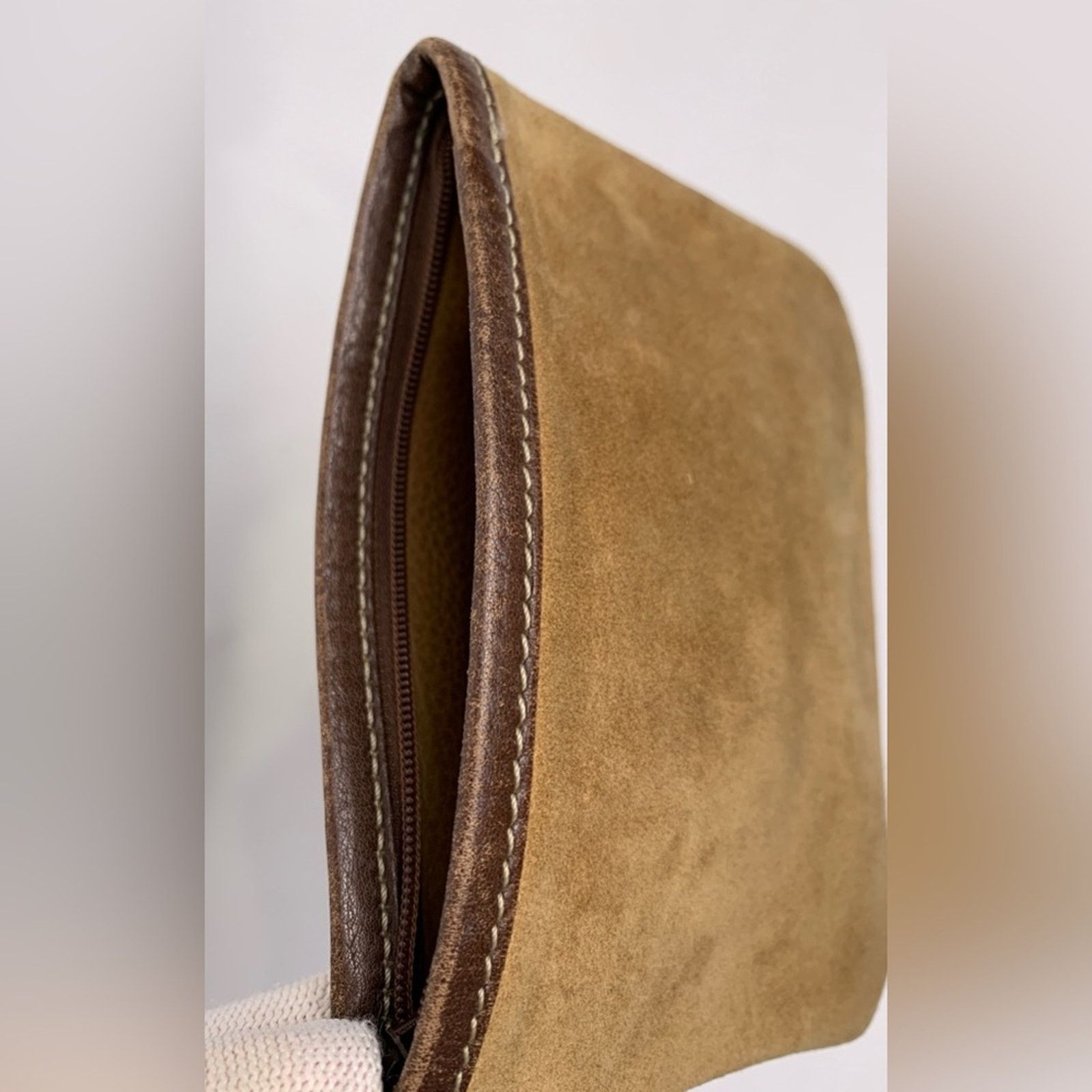 Loewe Loewe Tan Camel Suede Zip Pouch Size ONE SIZE - 9 Thumbnail