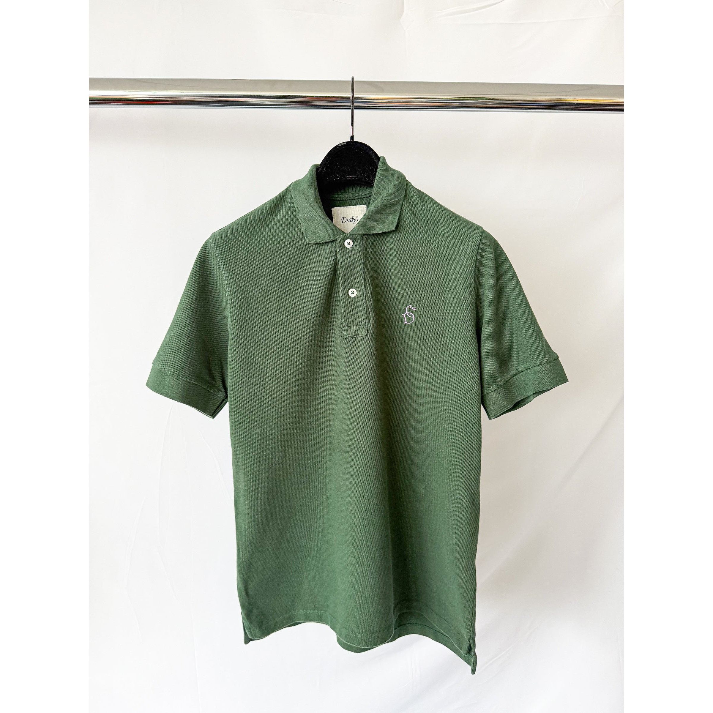 Drake's Drake's Dark Green Polo Shirt With Logo Embroidered Cotton P Size US XS / EU 42 / 0 - 1 Thumbnail
