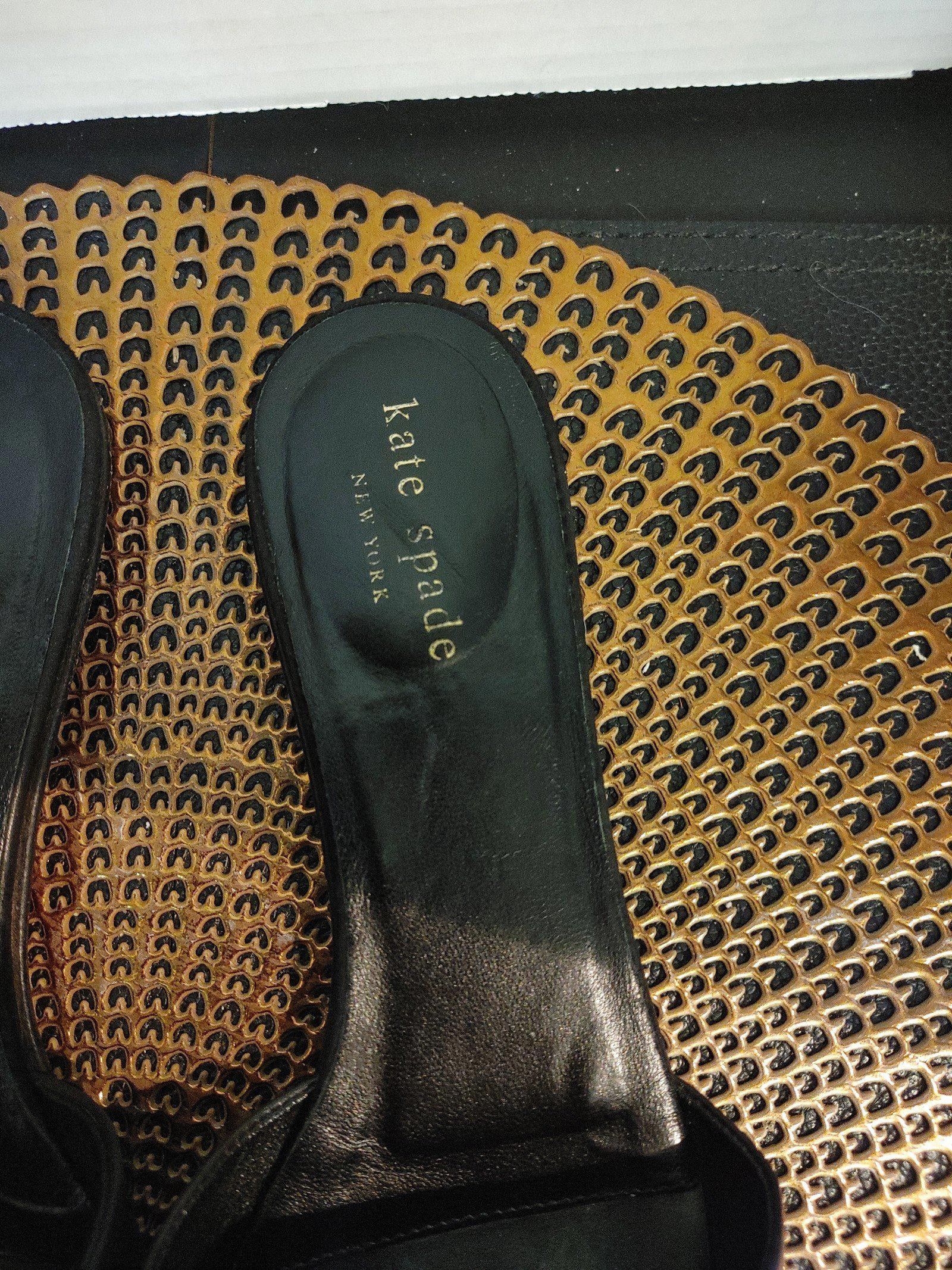 Designer Kate Spade Leather & Suede Slides Size 8 Size US 8 / IT 38 - 3 Thumbnail