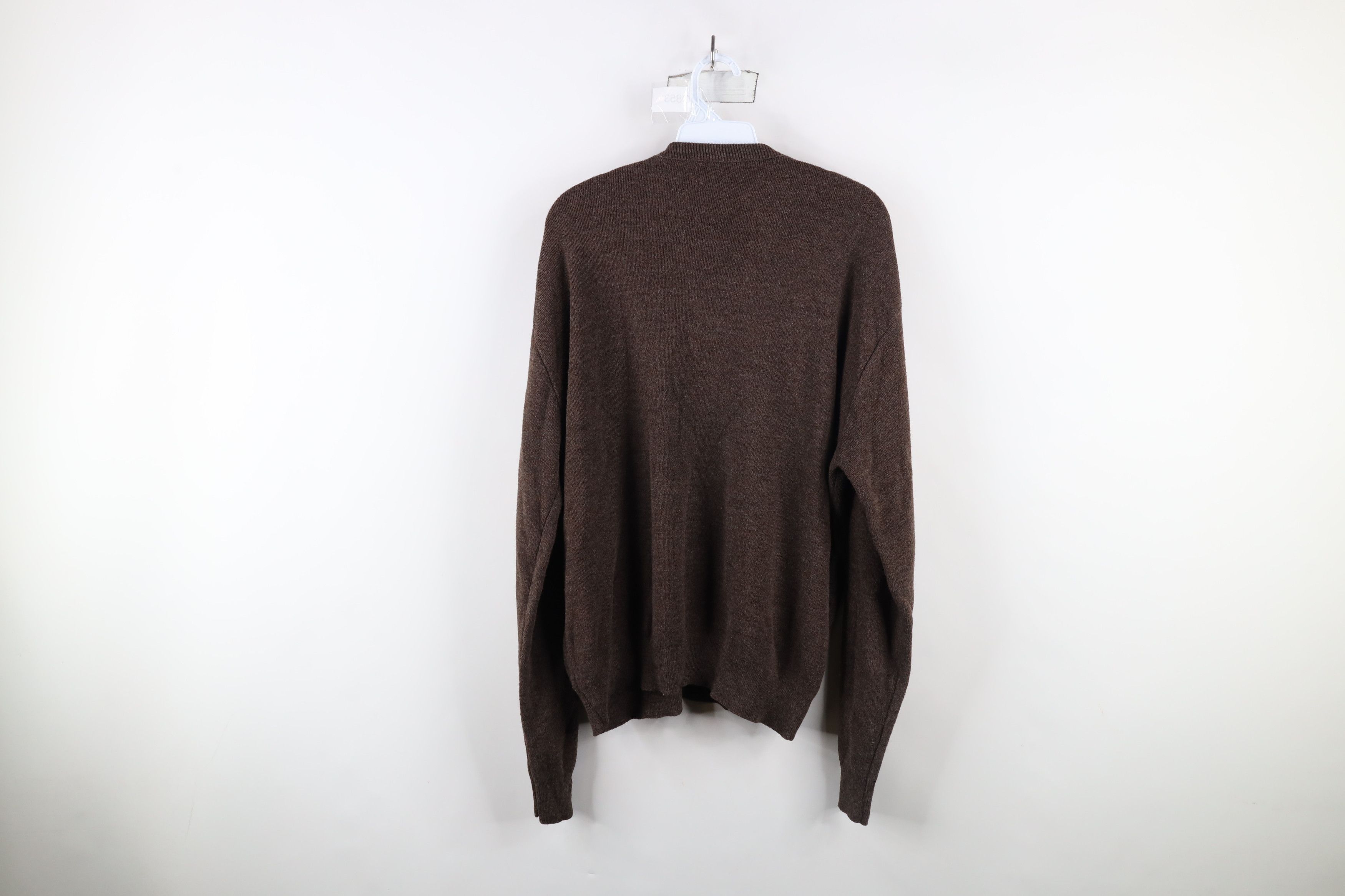 Vintage Vintage 70s Streetwear Blank Knit V-Neck Sweater Brown USA Size US XL / EU 56 / 4 - 8 Thumbnail