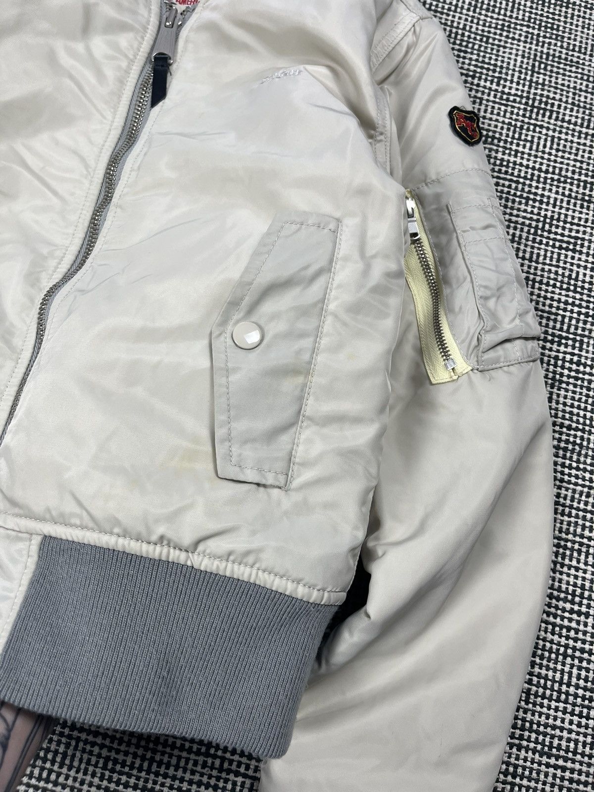 Schott Schott American college beige flyer bomber jacket Size US M / EU 48-50 / 2 - 6 Thumbnail
