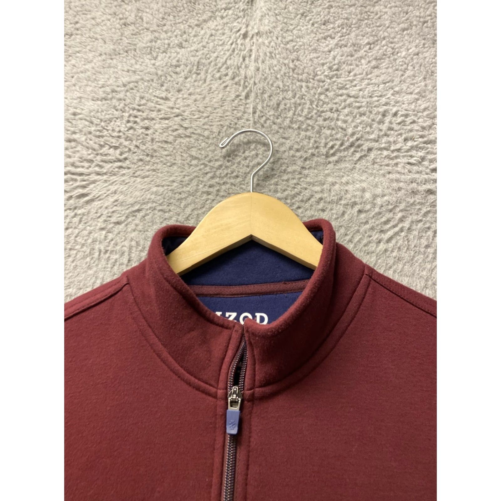 Izod IZOD Sweater Men's 1/4 Zip Pullover Mock Neck Long Sleeve Maroon M Regular Fit Fleece Knit Lightweight - Business Casual Mens Size US M / EU 48-50 / 2 - 3 Thumbnail