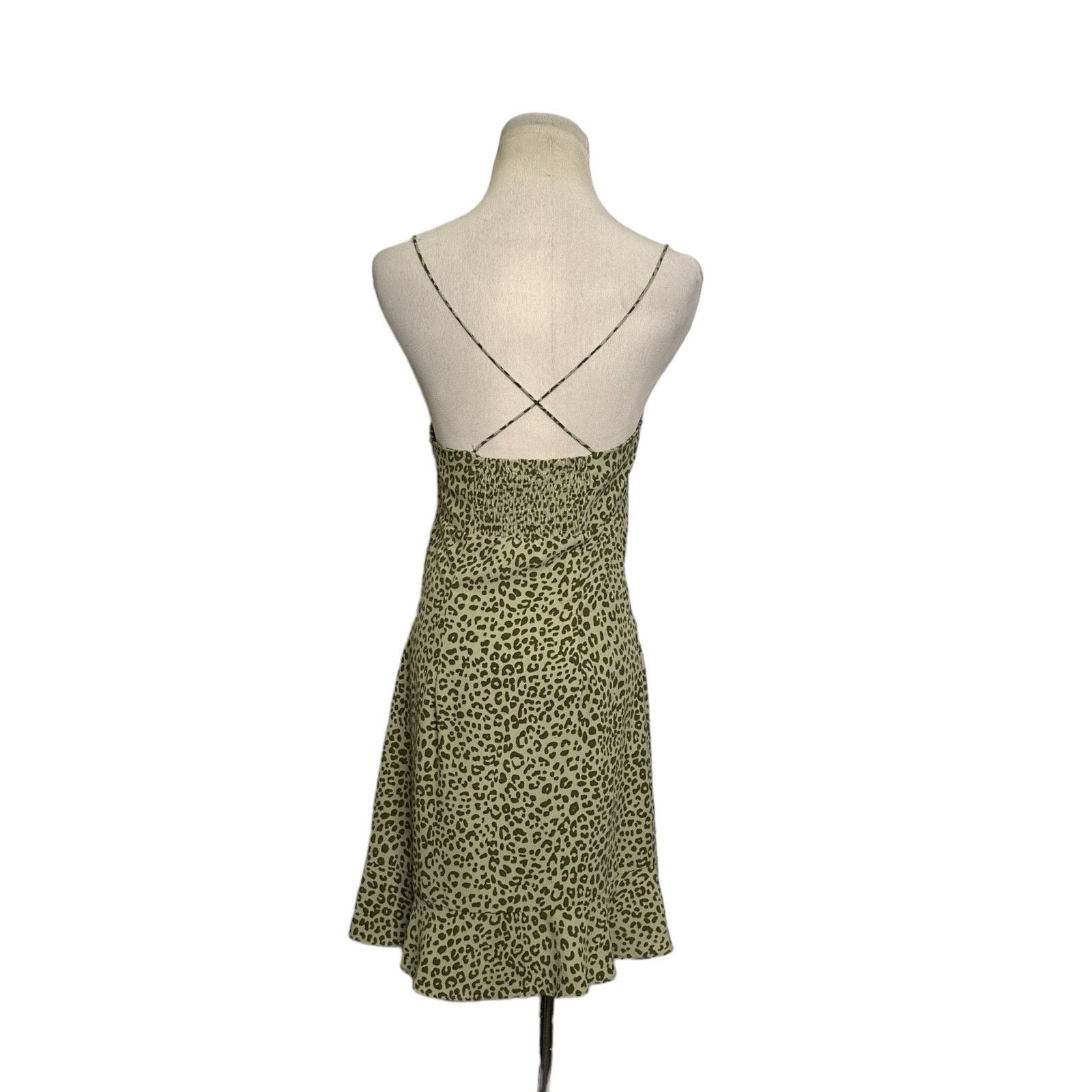 Zara Zara green animal print summer mini dress size small | Grailed