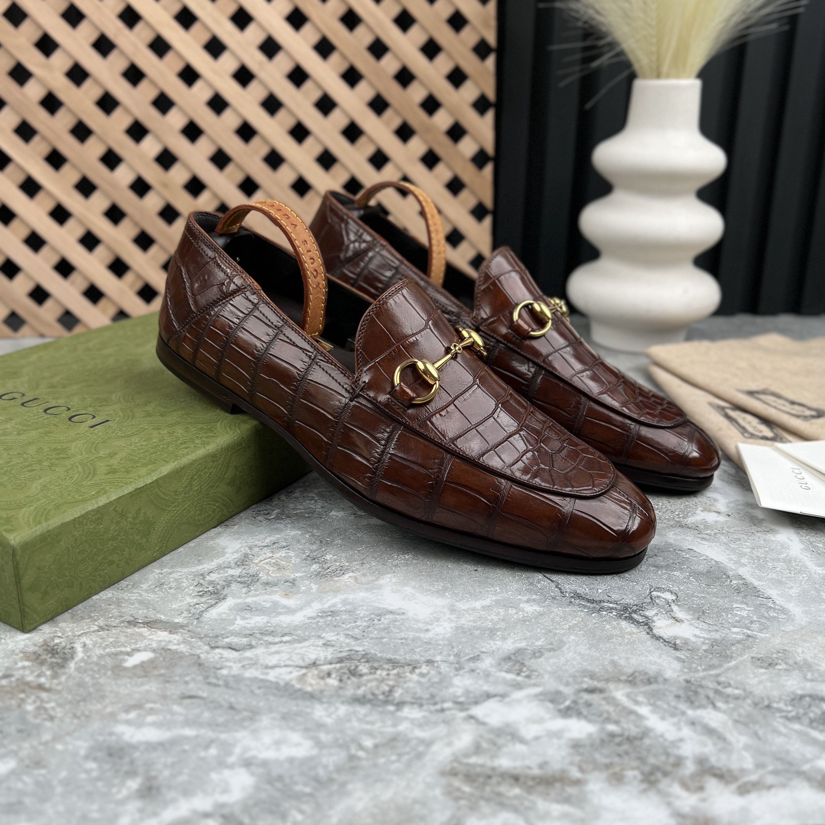 Gucci RRP$4470 RARE Gucci Jordaan Horsebit Loafer Crocodile Leathe Size US 8 / EU 41 - 5 Thumbnail