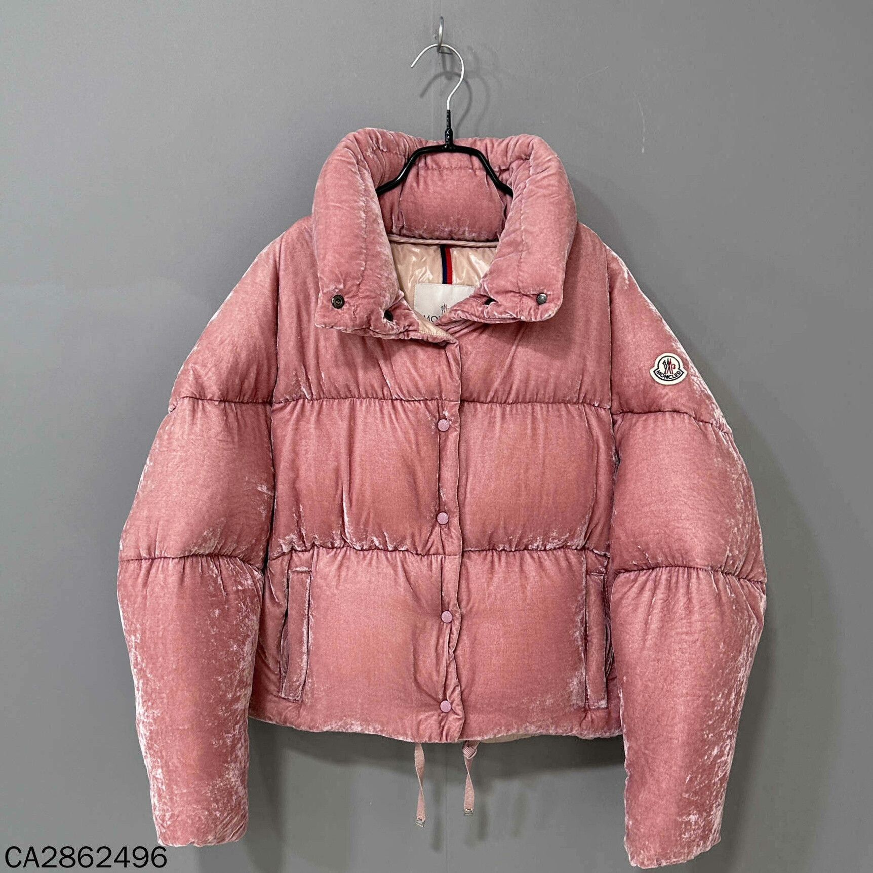 Moncler Peach Pink Velvet Moncler Down Jacket Size S / US 4 / IT 40 - 1 Thumbnail