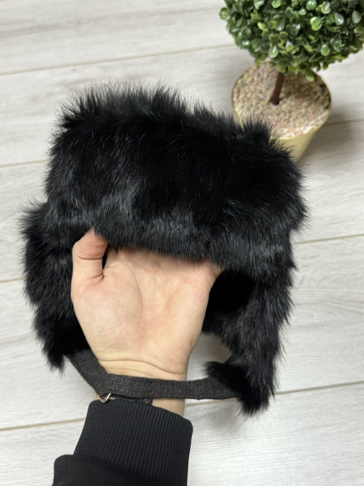 Hugo Boss Hugo Boss real rabbit fur + wool RARE ushanka hat Size ONE SIZE - 2 Thumbnail