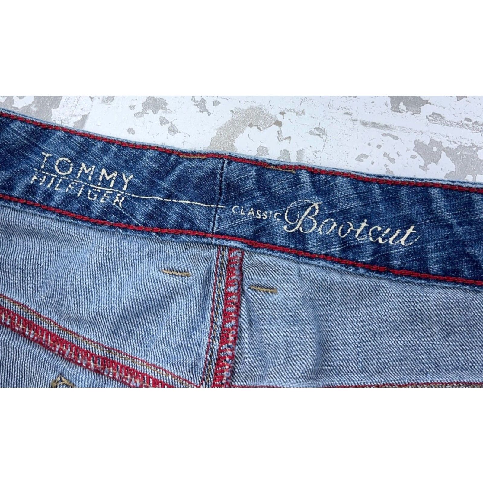 Tommy Hilfiger VINTAGE Tommy Hilfiger Jeans Women 14 Boot Cut Dark Wash Denim Pants Ladies Y2K Jeans Womens 14 Dark Blue 90s Hipster Classic Boots Cut-Blue"} Size 36" / US 14 / IT 50 - 5 Thumbnail