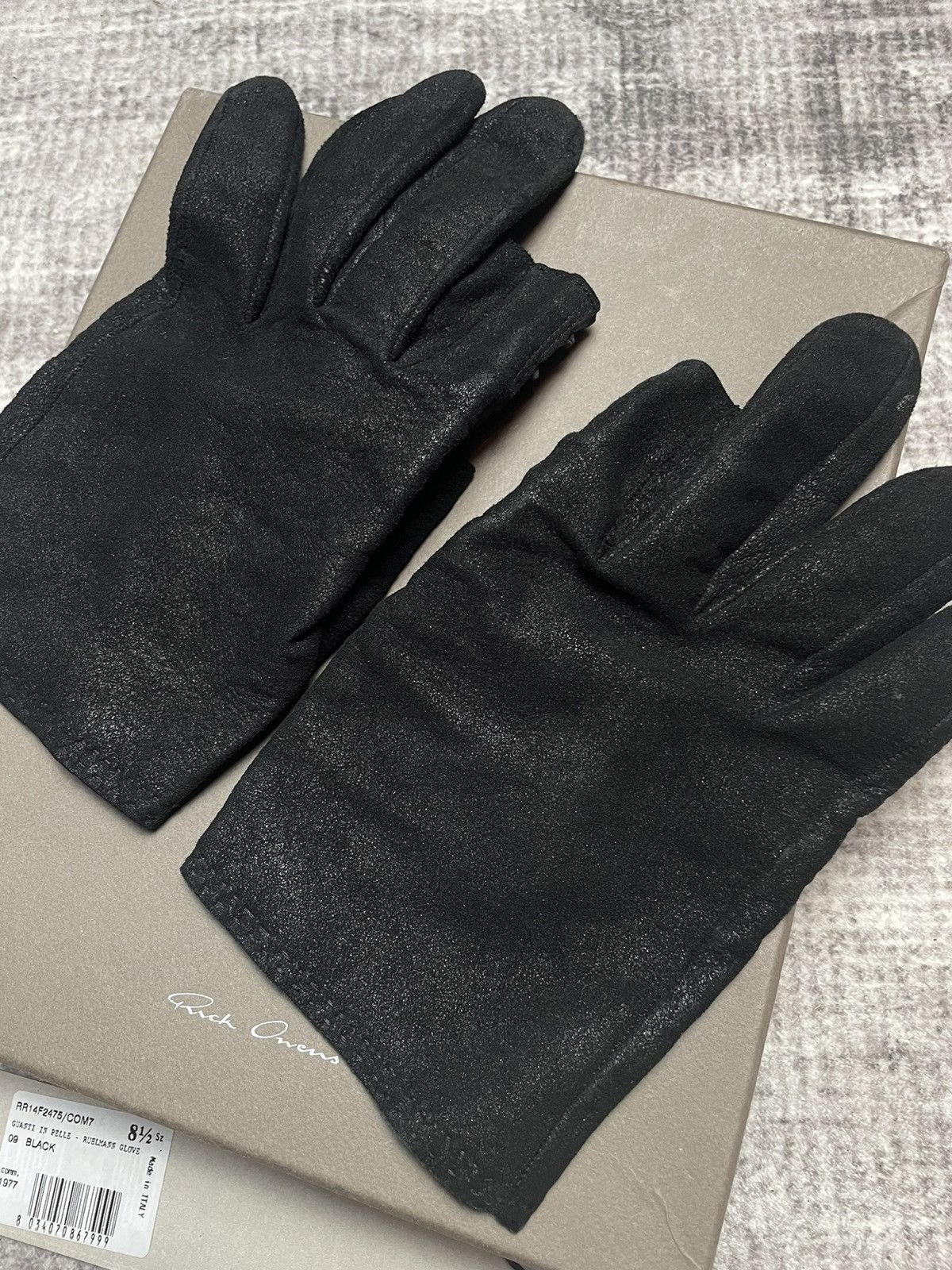 Rick Owens Rick owens Blistered Leather Gloves Size ONE SIZE - 4 Thumbnail