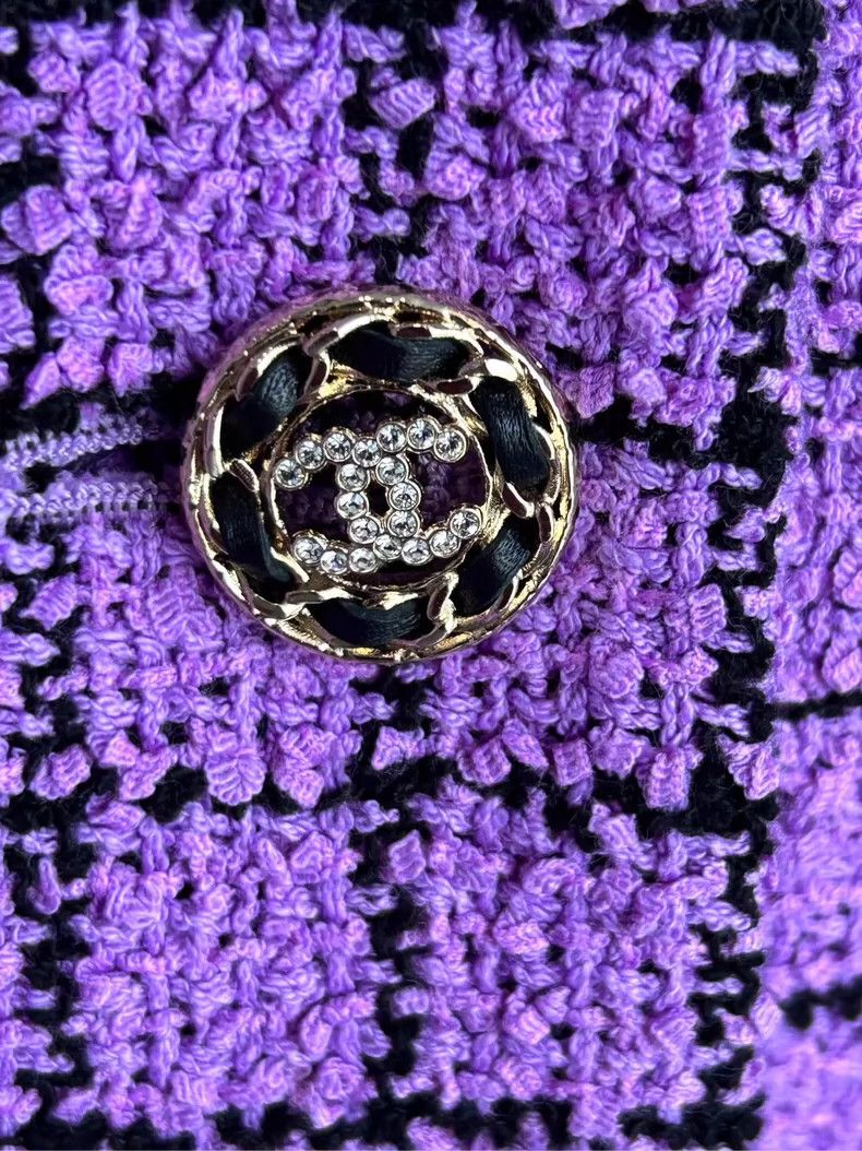 Chanel Chanel 22S purple plaid string leather diamond buckle four Size XXS / US 00 / IT 34 - 3 Thumbnail
